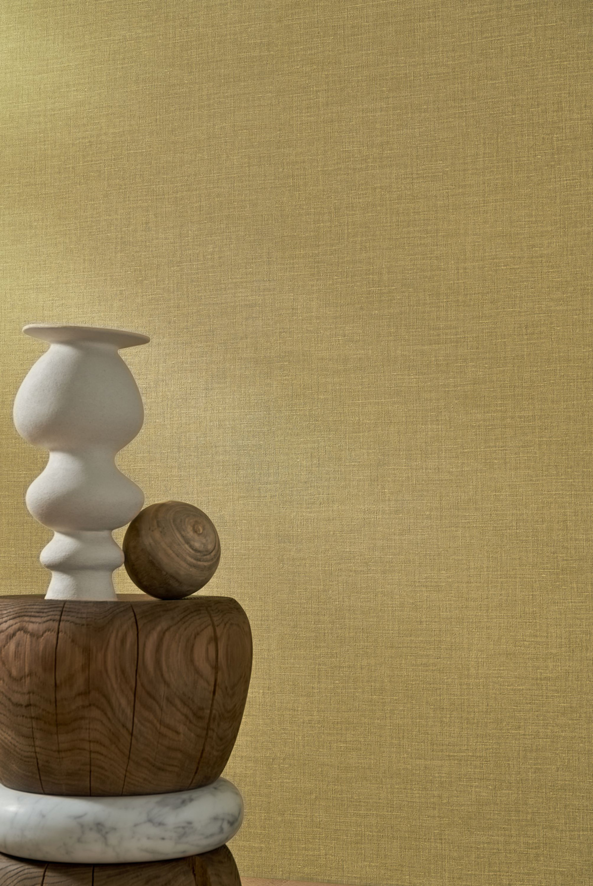 Papier peint Lin Shinok vert chartreuse - Le Lin 3 de Casamance AMB2 | Réf. CAS-F73810908