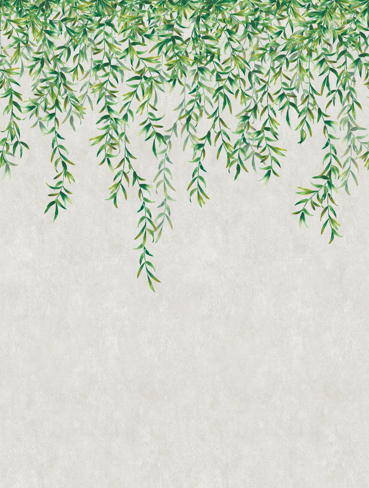 Papier peint panoramique Feuille Retombant Greenery vert - Panorama 2 de Lutèce | Réf. LTC-PAN1463C