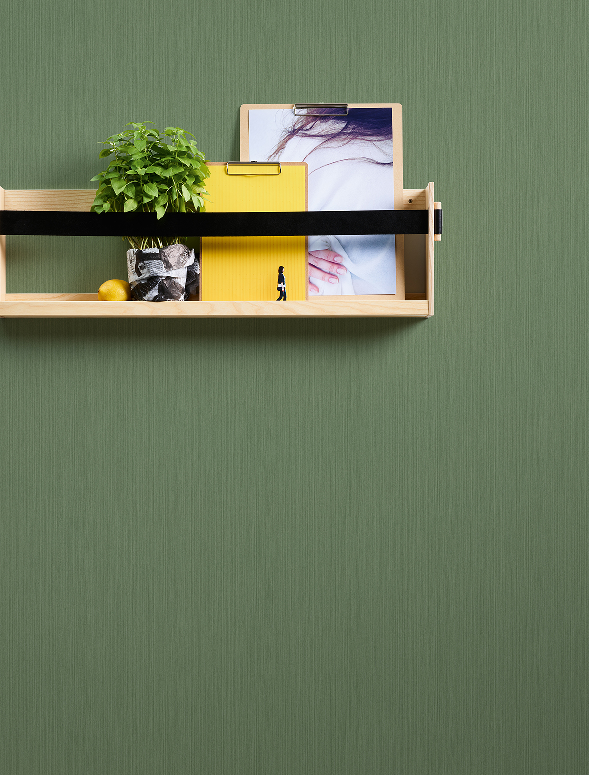 Papier peint Faux Uni Tissu vert forêt - Change is good de Michalsky | Réf. MC-37987-5