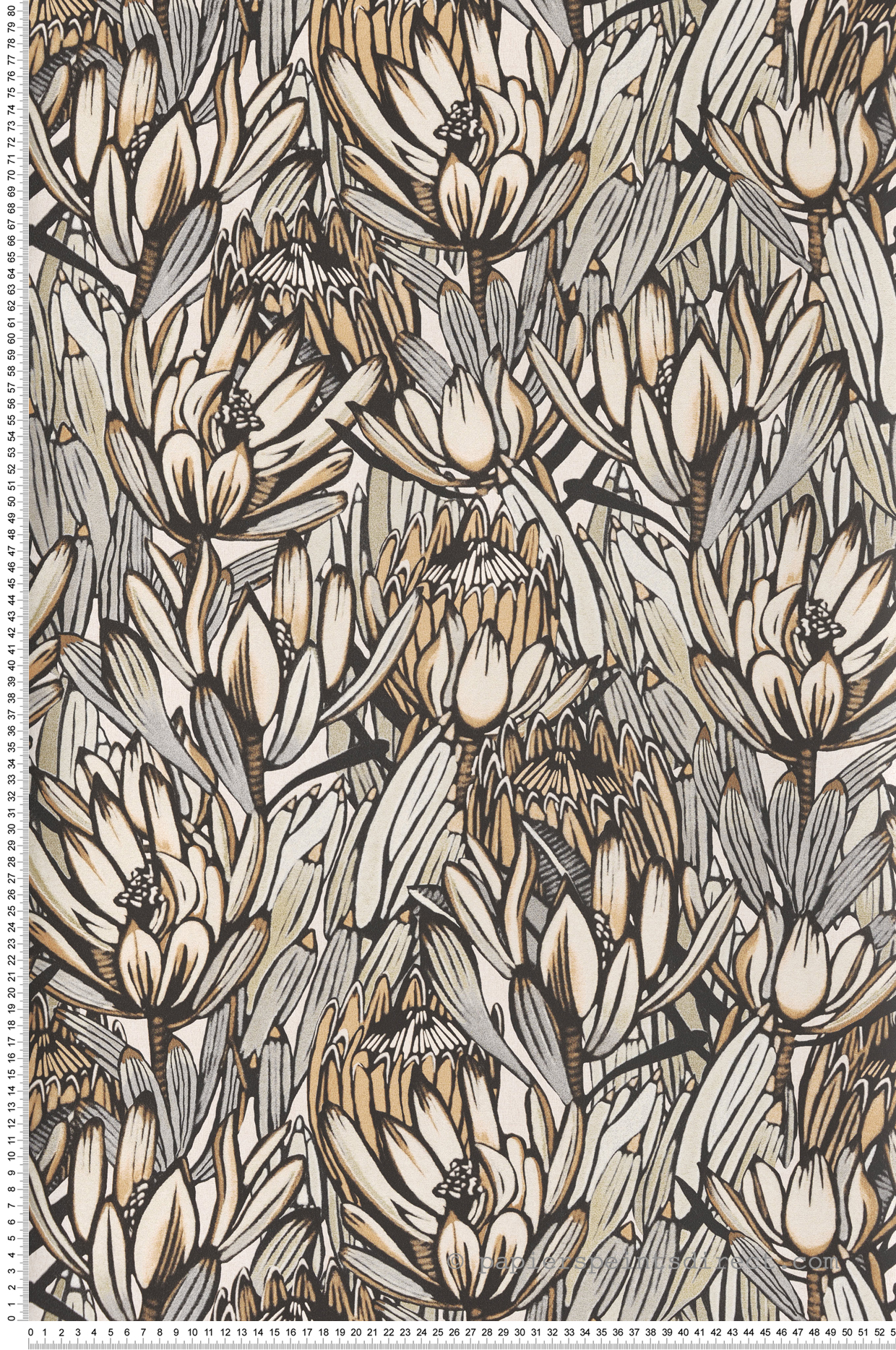 Papier peint Jungle Feuillage camel gris - Merida de Montecolino | Réf. MC-BA26030