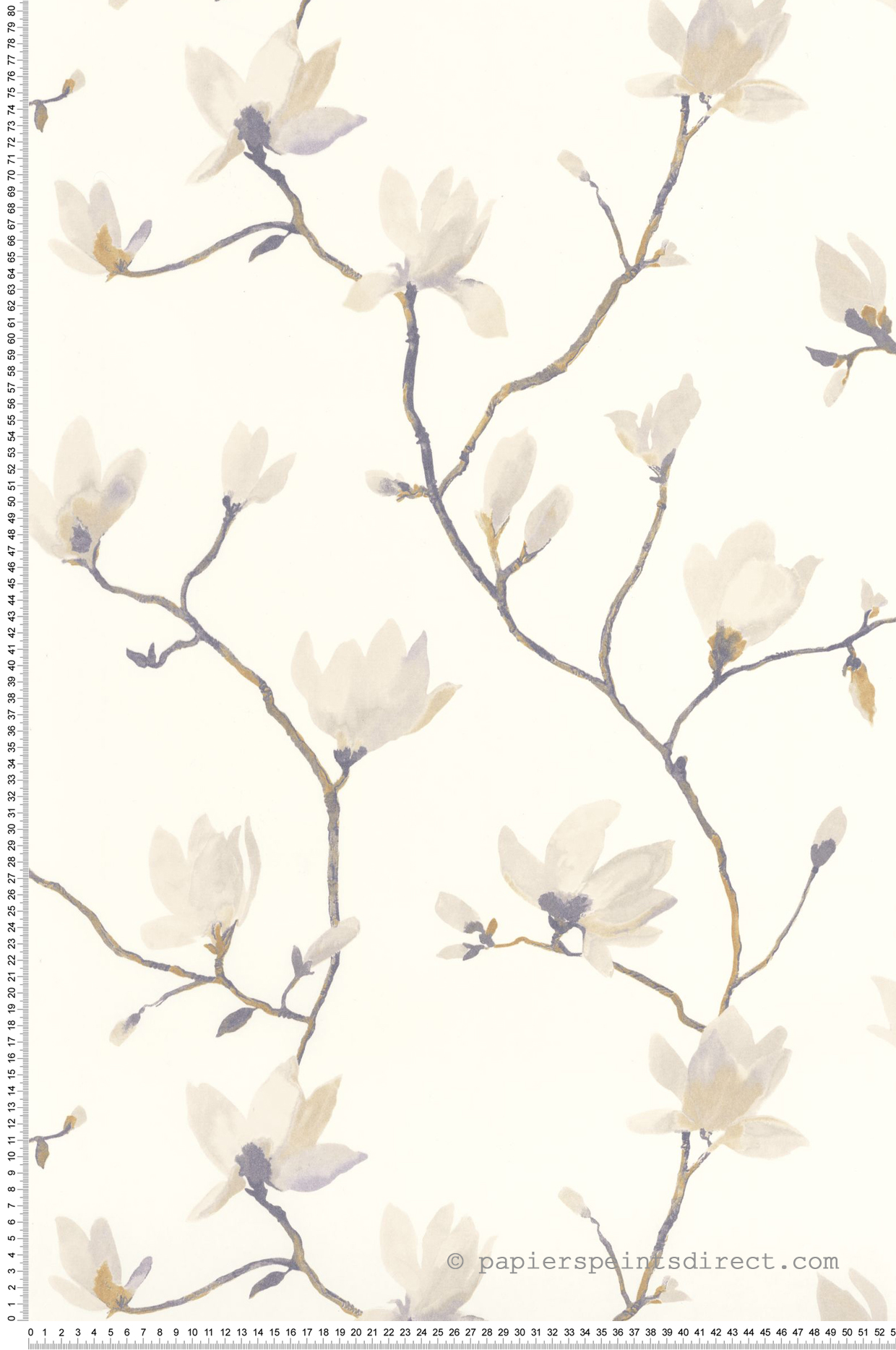 Papier peint Fleurs Suzhou blanc beige - Gardens de Casadéco | Réf. GADN82361093