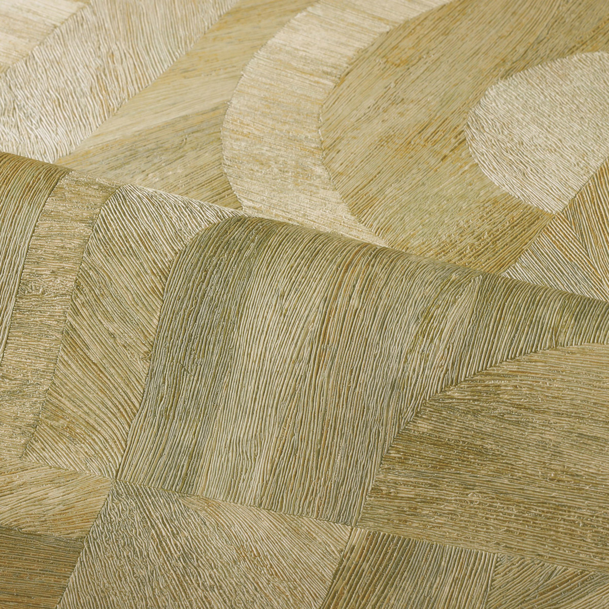 Papier peint Patchwork Ethnique Intarsia vert cactus - Nature sur Mesure de Casamance AMBV | Réf. CAS-76870508