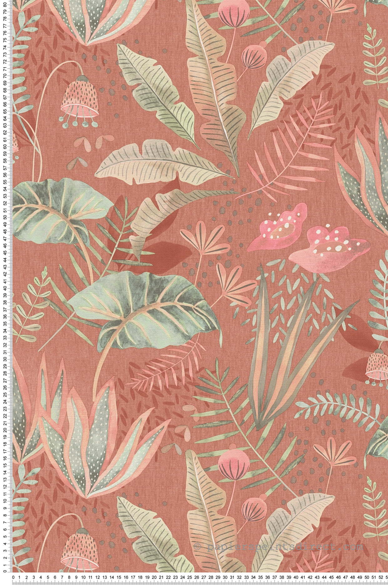 Papier peint Plantes Exotiques Arty Folia brique - Famous Garden d'A.S. Création | Réf. AS-393482