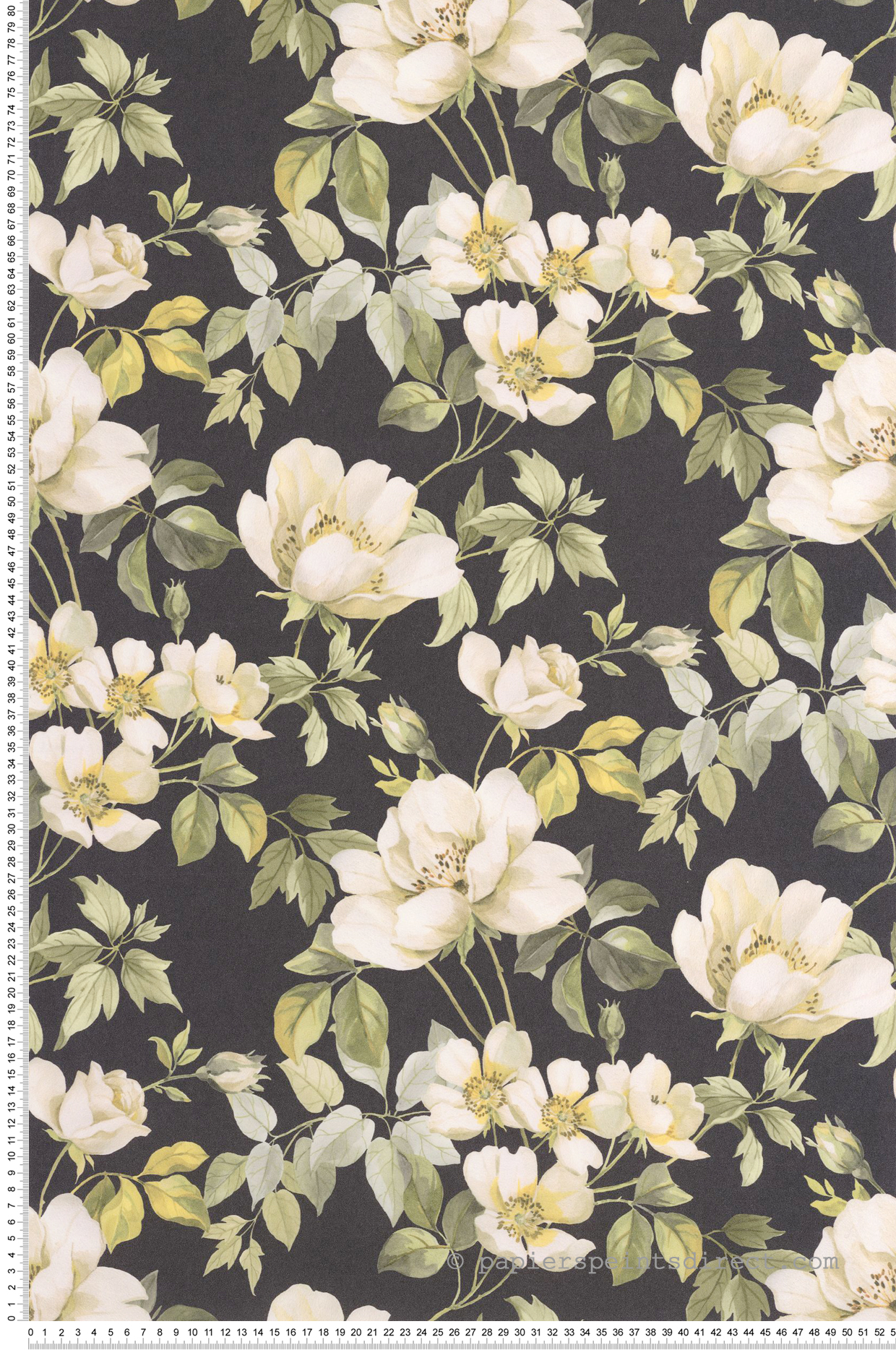 Papier peint Sous les Rosiers noir fusain - Le Beau Jardin de Casadéco | Réf. BJAR202539909