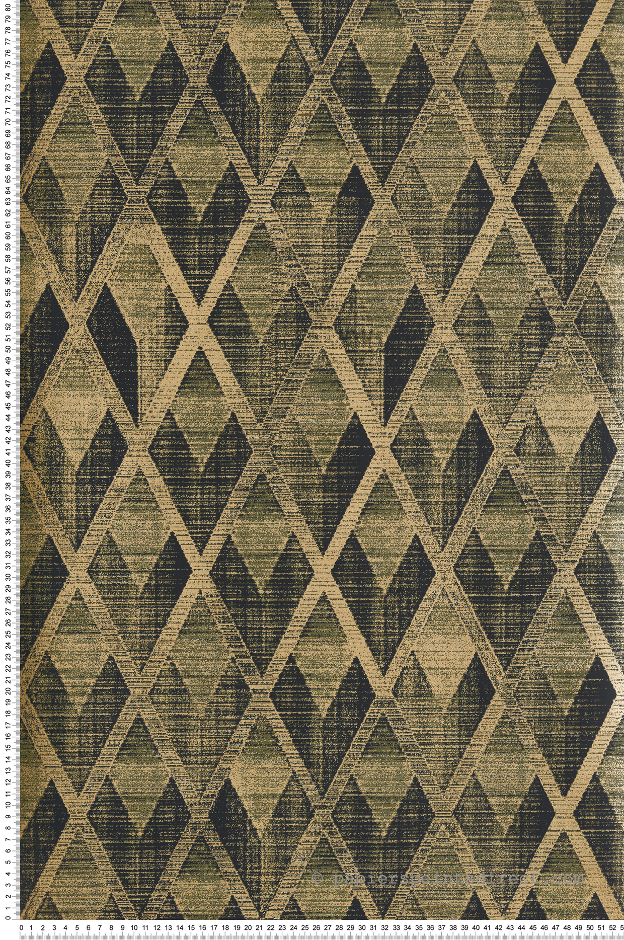 Papier peint Losange Ethnique Facet kaki doré - The Texture Book de Masureel | Réf. MAS-CAB501