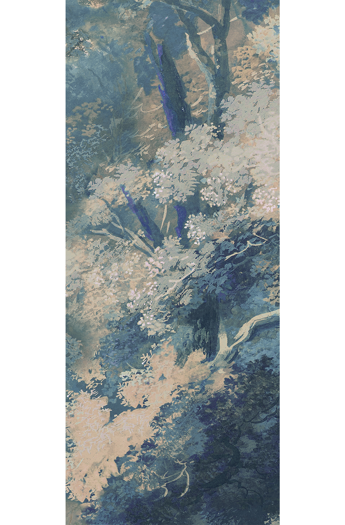 Papier peint panoramique Forêt bleu pétrole - C H260 - Wall Designs IV de Masureel | Réf. MAS-DG4WOO1013-260