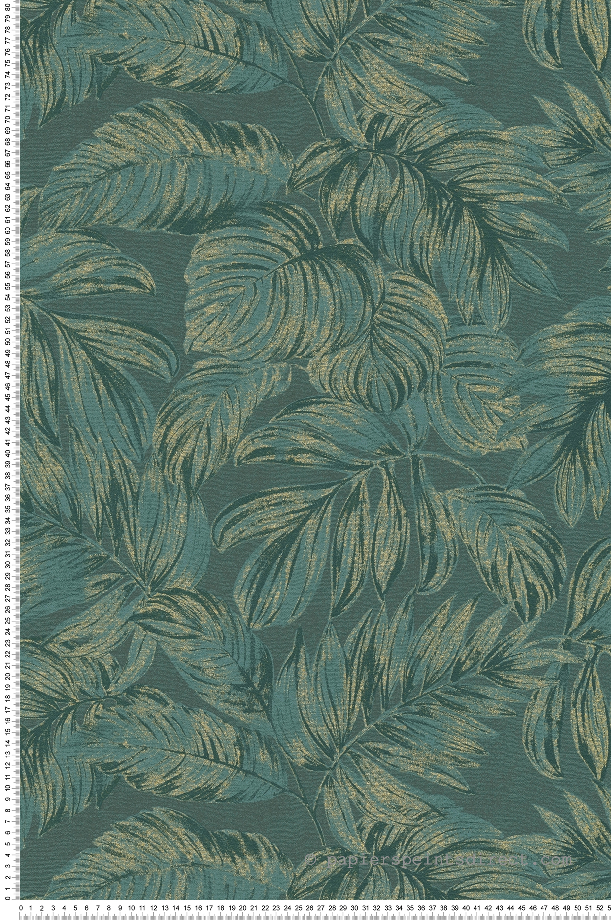 Papier peint Feuille Palme vert doré - Casual Living d'A.S. Création | Réf. AS-393401