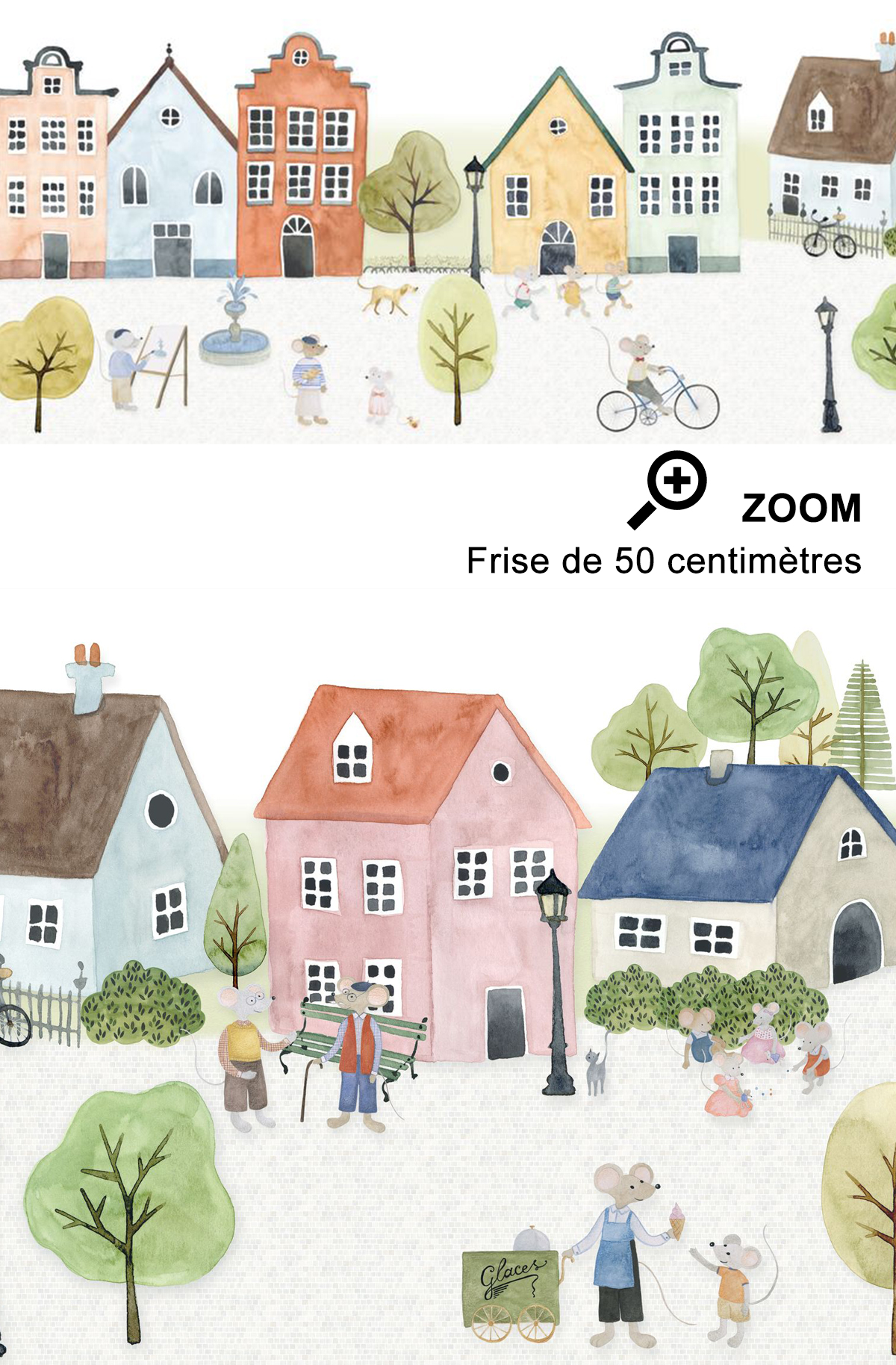 Frise enfant Village de Souris Main Street multicolore - Once Upon A Time 2 de Casadéco | Réf. OUTD200746161