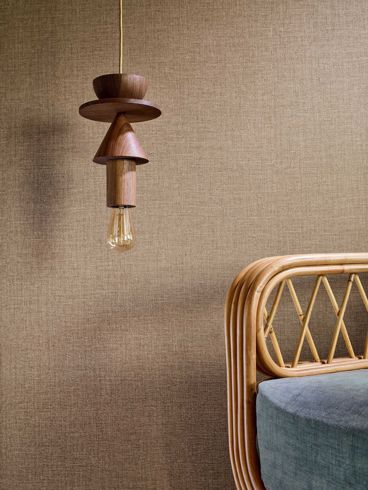 Papier peint Uni Jute Lienzo brun latte - Casa Azul de Casamance AMB2| Réf. CAS-76332854