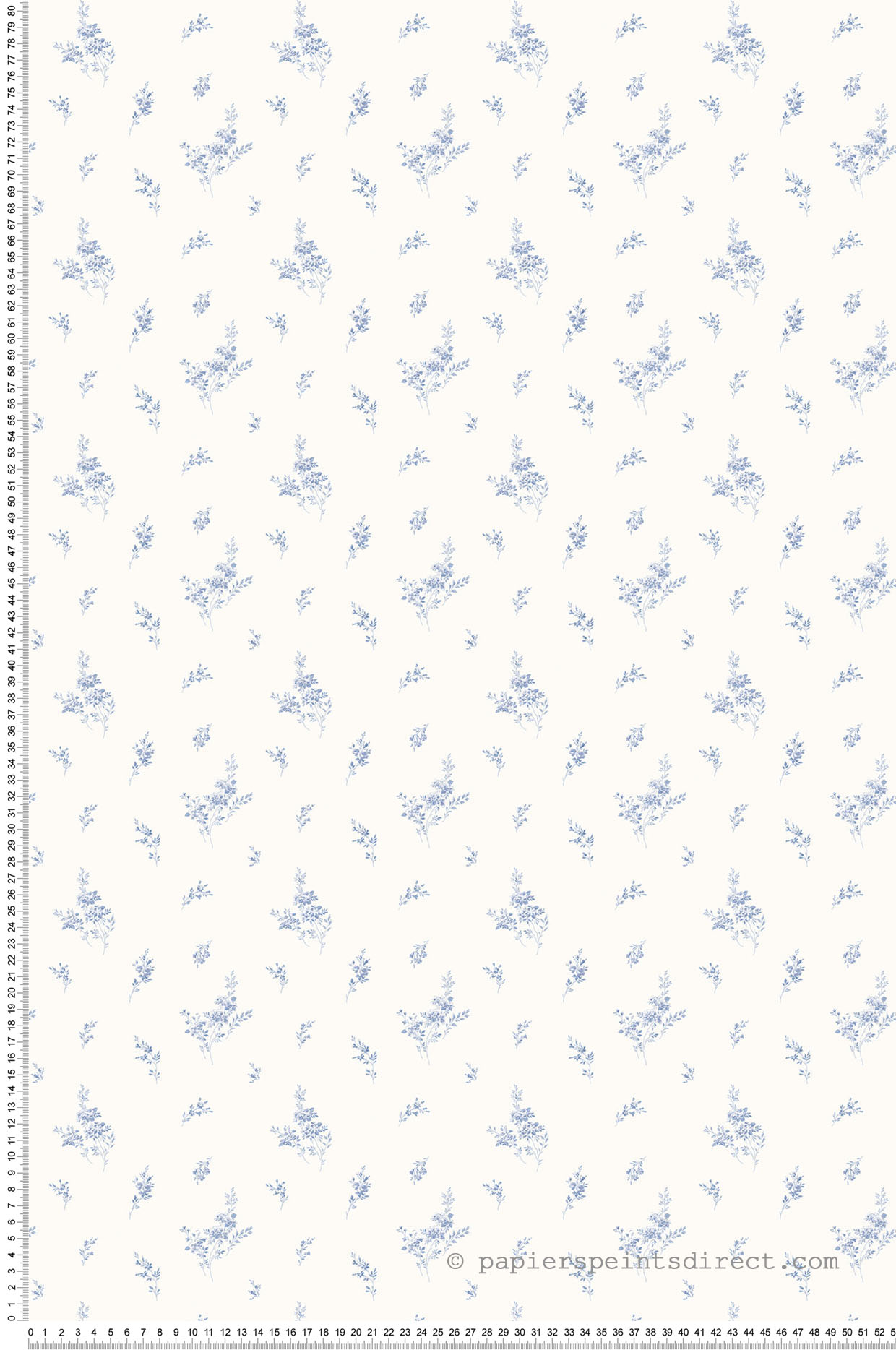 Papier peint fleurs Brindille bleu - Miniatures de Lutèce | Réf. LTC-G67915