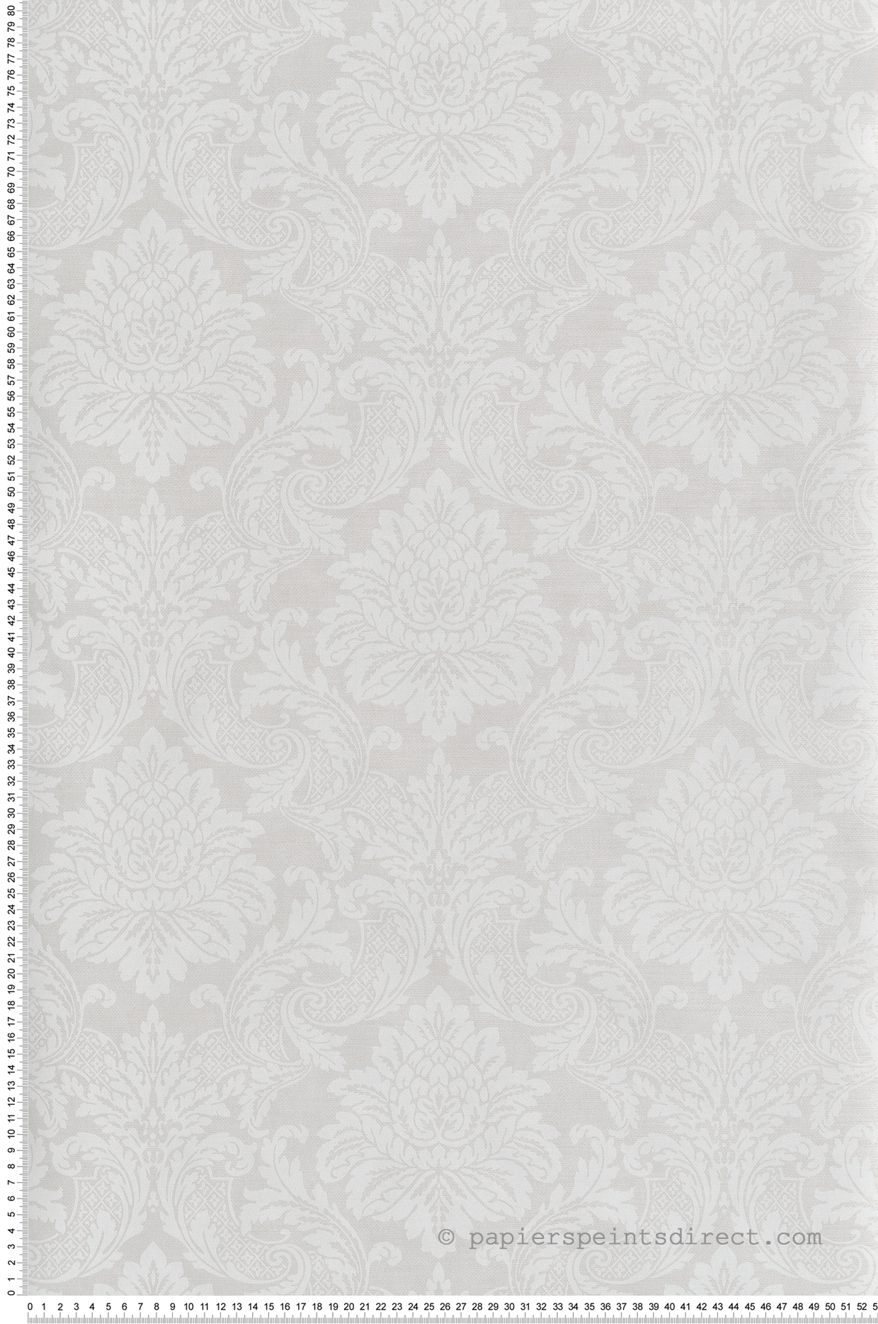 Papier peint Médaillon Baroque lin nacré - Othello de Masureel | Réf. MAS-OTH002