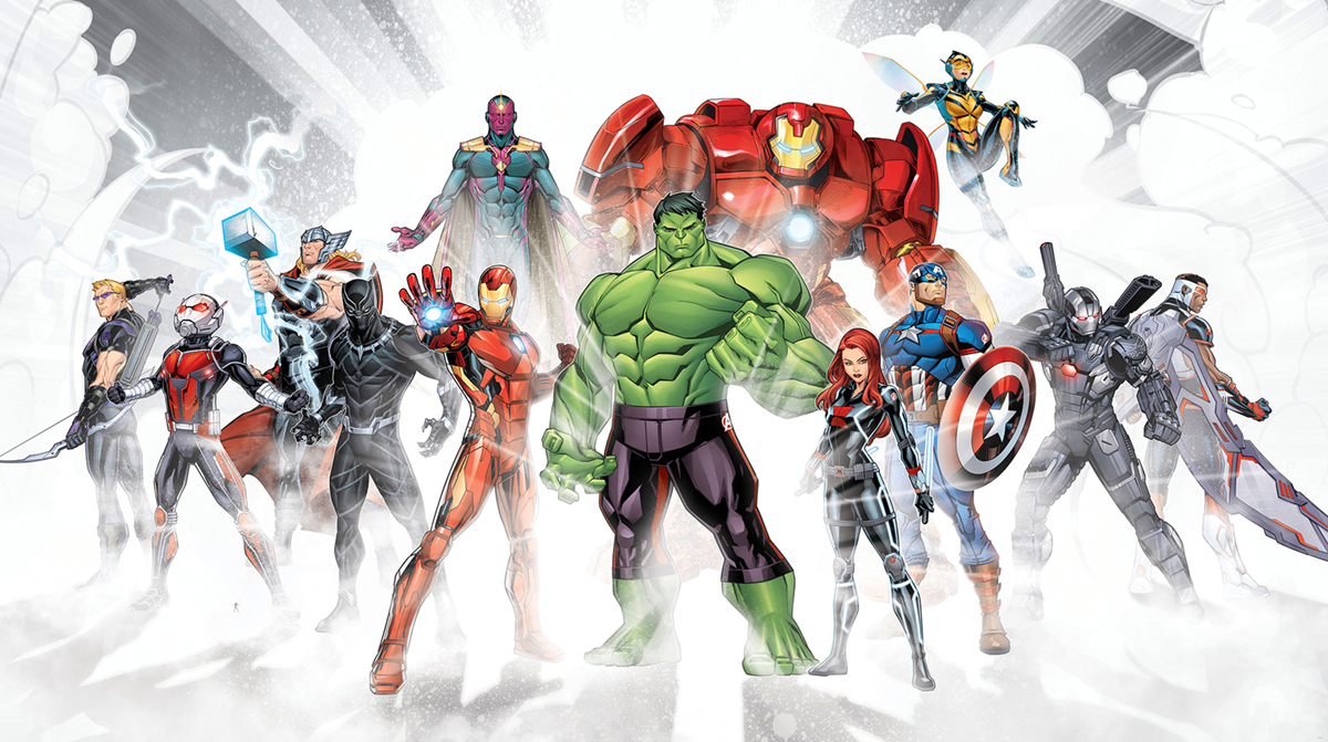 Papier peint panoramique Avengers Unite Marvel - Papier peint Komar Into Wonderland