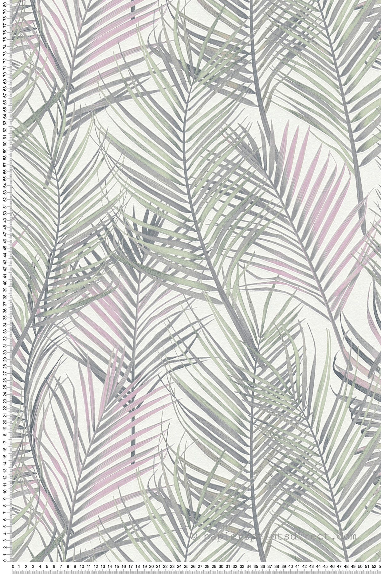 Papier peint Feuille Fougère Mango gris vert rose - Attractive 2 d'A.S. Création AMB3 | Réf. AS-390382