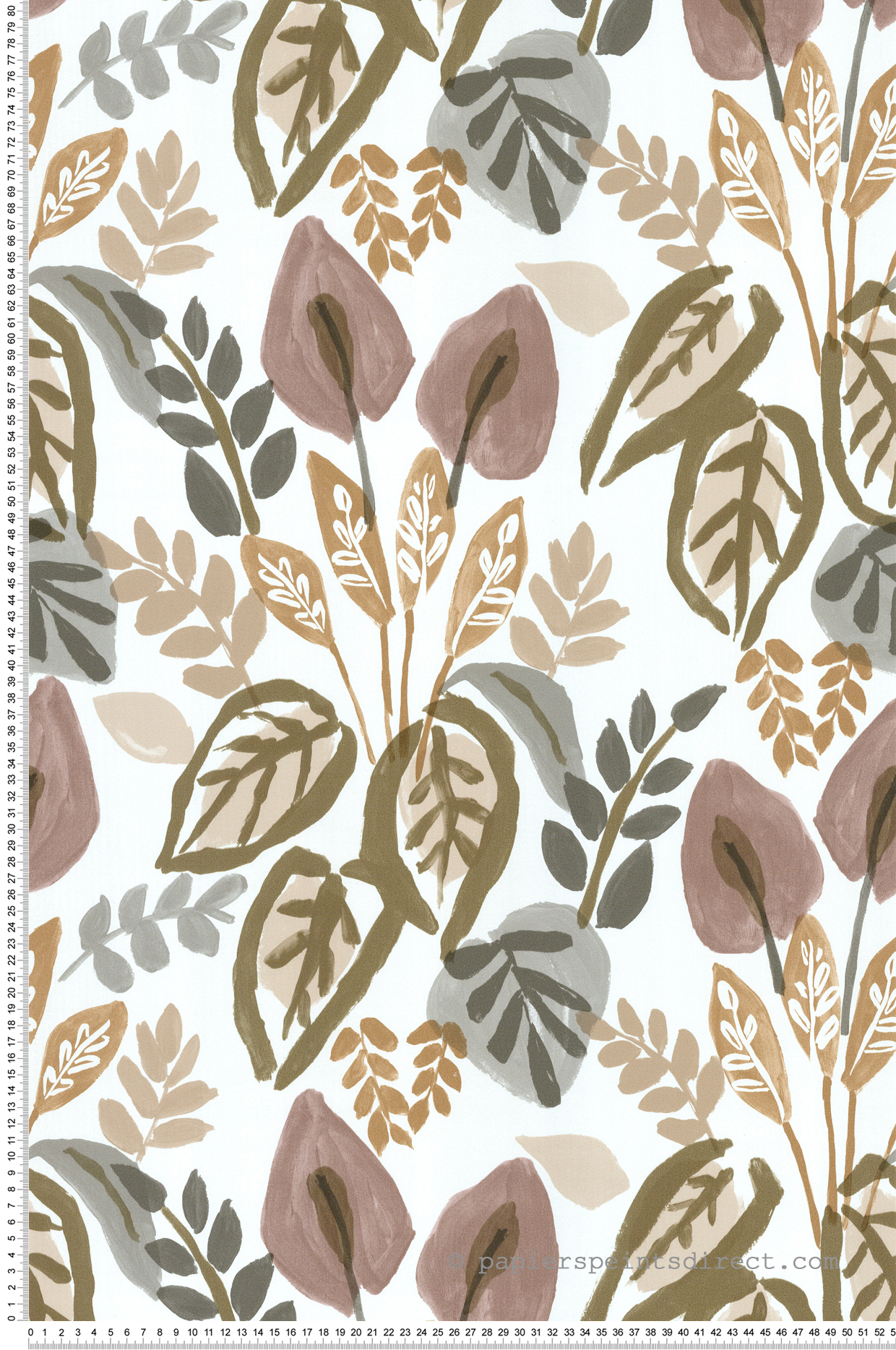 Papier peint Feuille Tropicale Arum kaki marron - Aroma de Lutèce | Réf. LTC-51251804