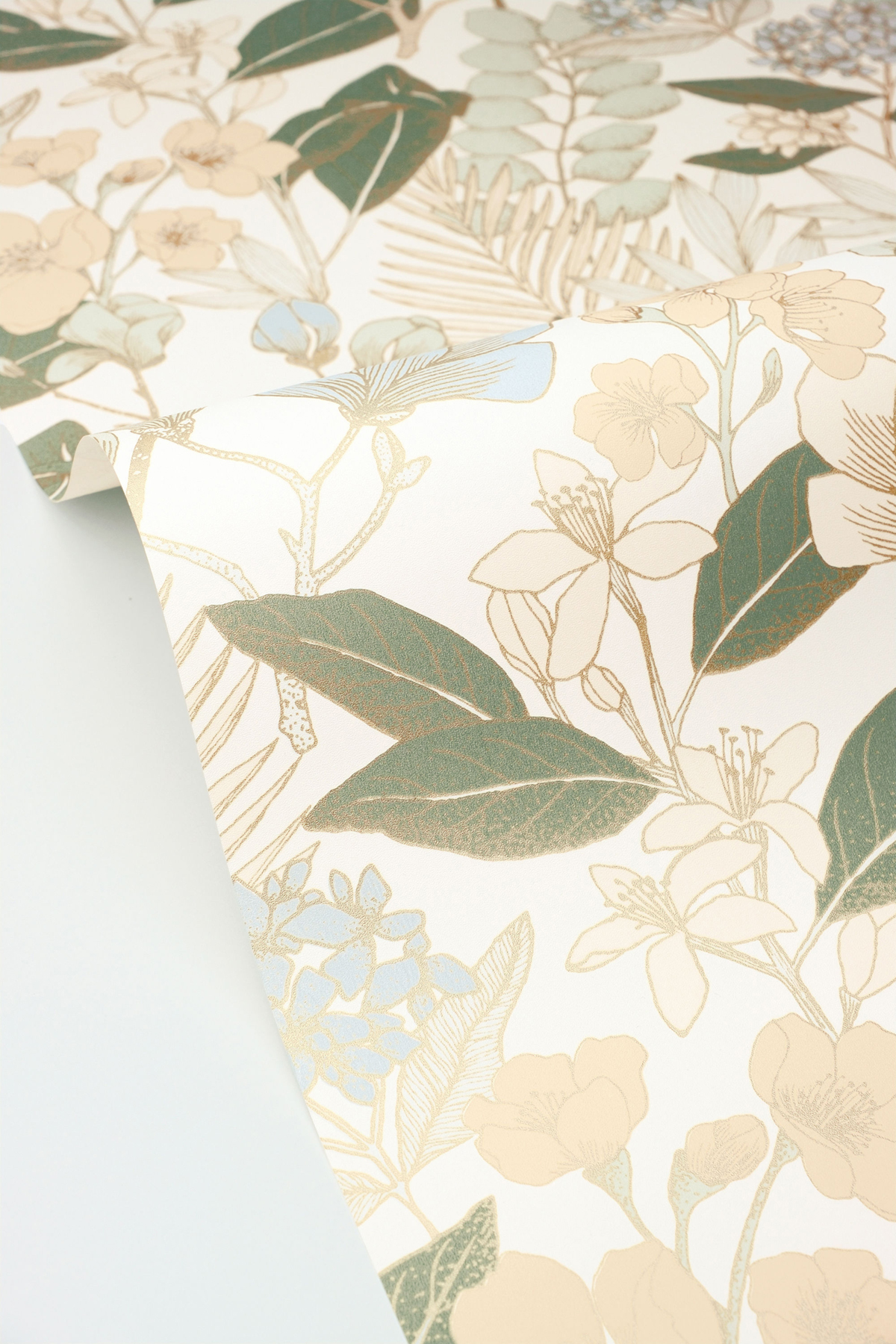 Papier peint Herbier Fleuri May vert sauge - Blue Shades de Casélio VAGUE | Réf. BLS101857320