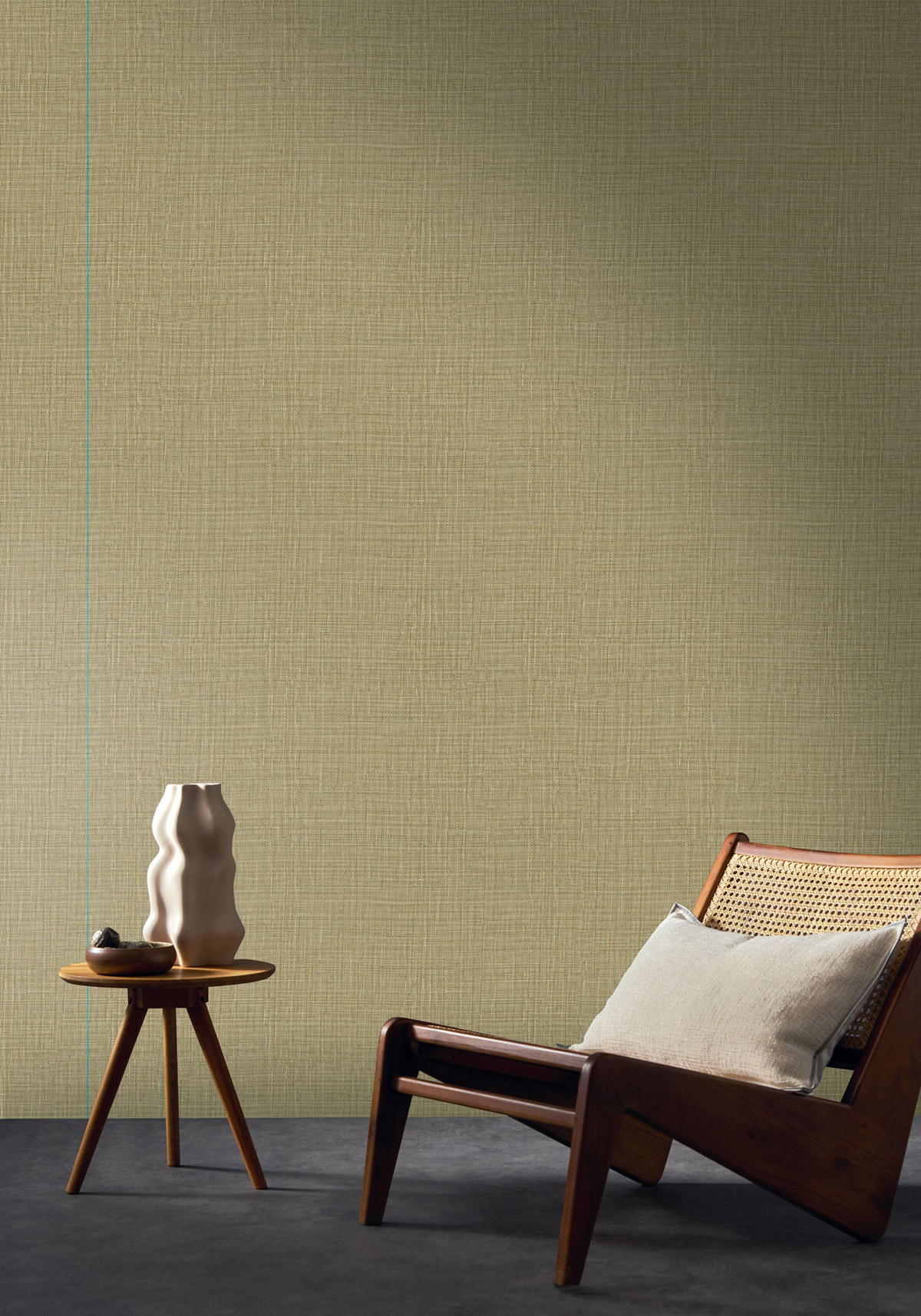 Papier peint Uni Tissé Sierra pistache - Palmadora de Casamance | Réf. CAS-76703262