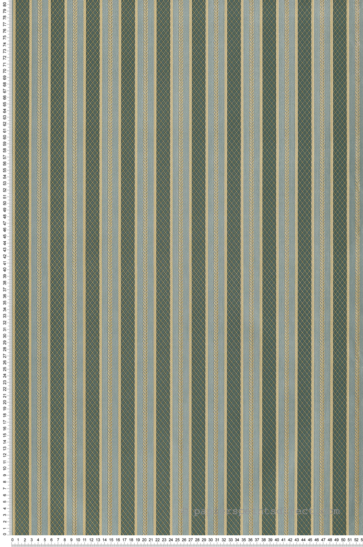 Papier peint Rayure Feuillage Baroque vert et doré - Grand Classic de Montecolino | Réf. MC-Z66852