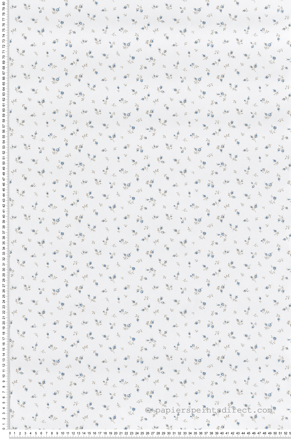 Papier peint Petites Fleurs Vintage bleu taupe - Garden Party 2 de Montecolino | Réf. MC-8372