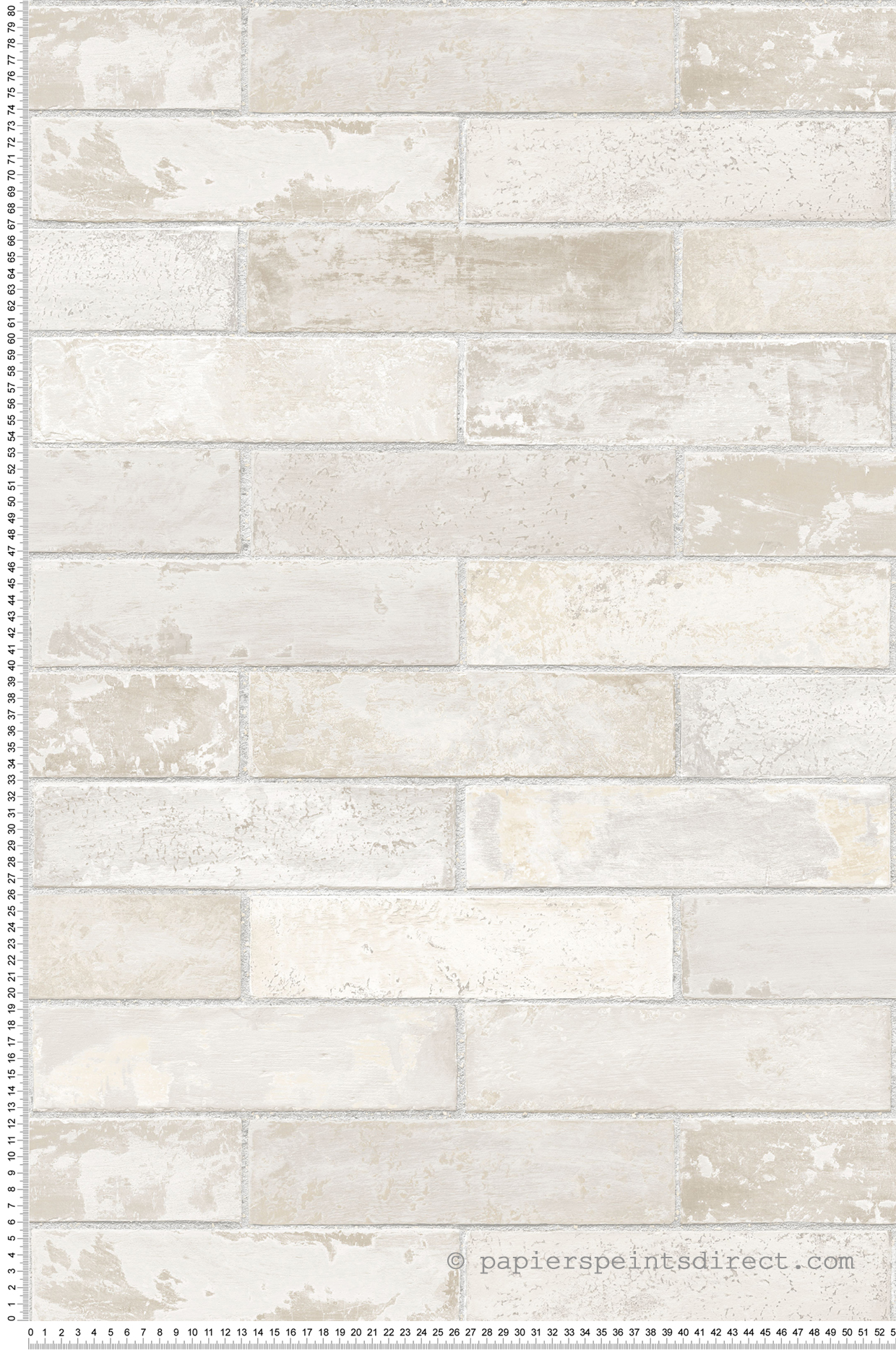 Papier peint Briques larges grège clair - Style Cuisine 3 de Lutèce | Réf. LTC-LL29532