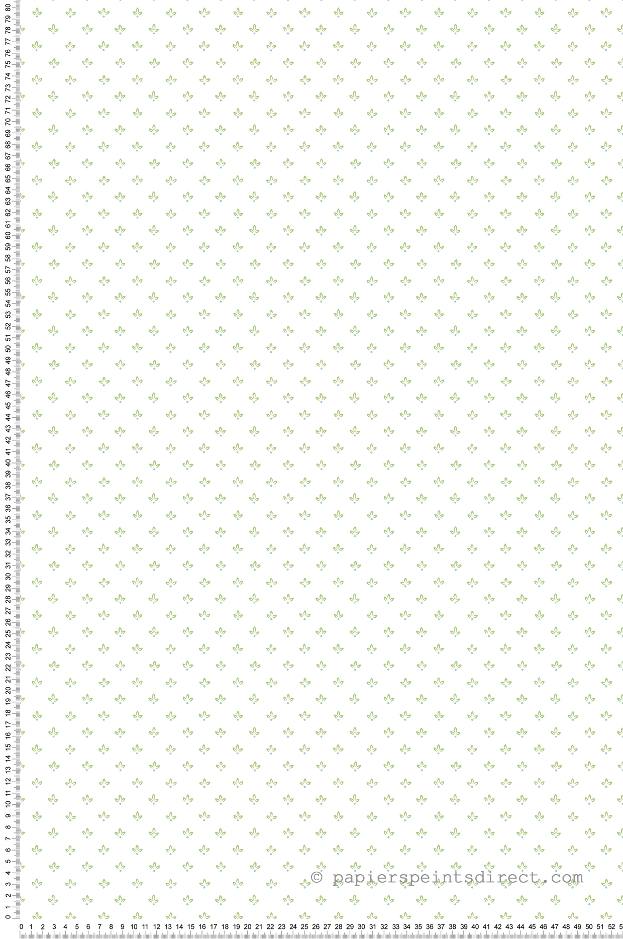 Papier peint Trois Pétales vert écru - Cuisine Fraicheur 6 de Lutèce | Réf. LTC-G45463