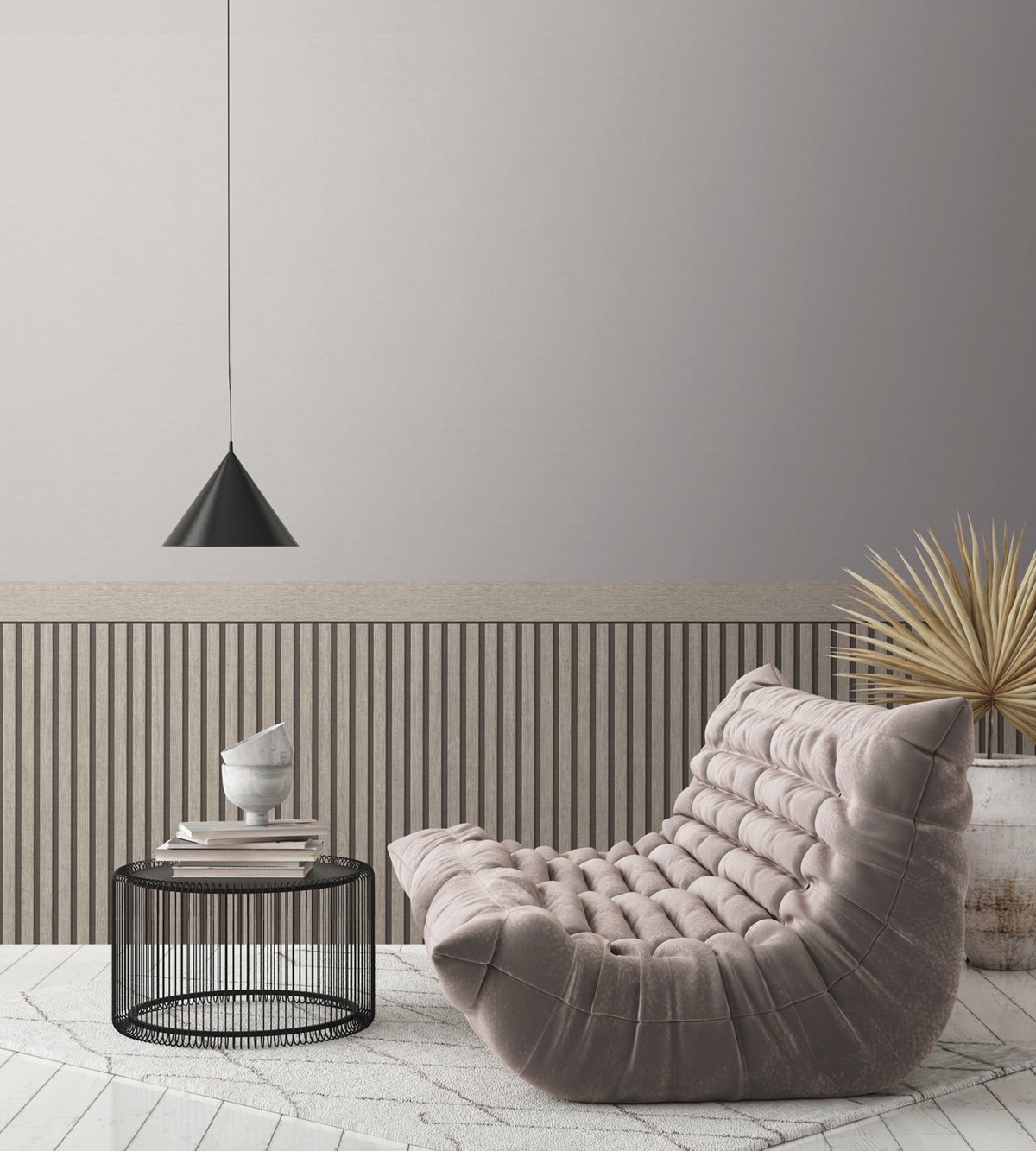 Papier peint Soubassement Tasseau Bois gris - Wallpanel d'A.S. Création AMB2 | Réf. AS-397442