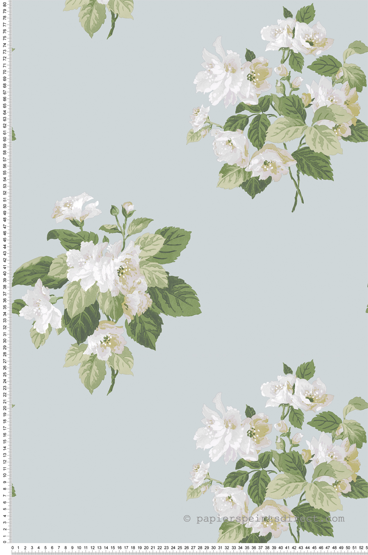 Papier peint Bouquet Fleuri gris bleuté - Jardin Secret de Lutèce | Réf. LTC-G78497