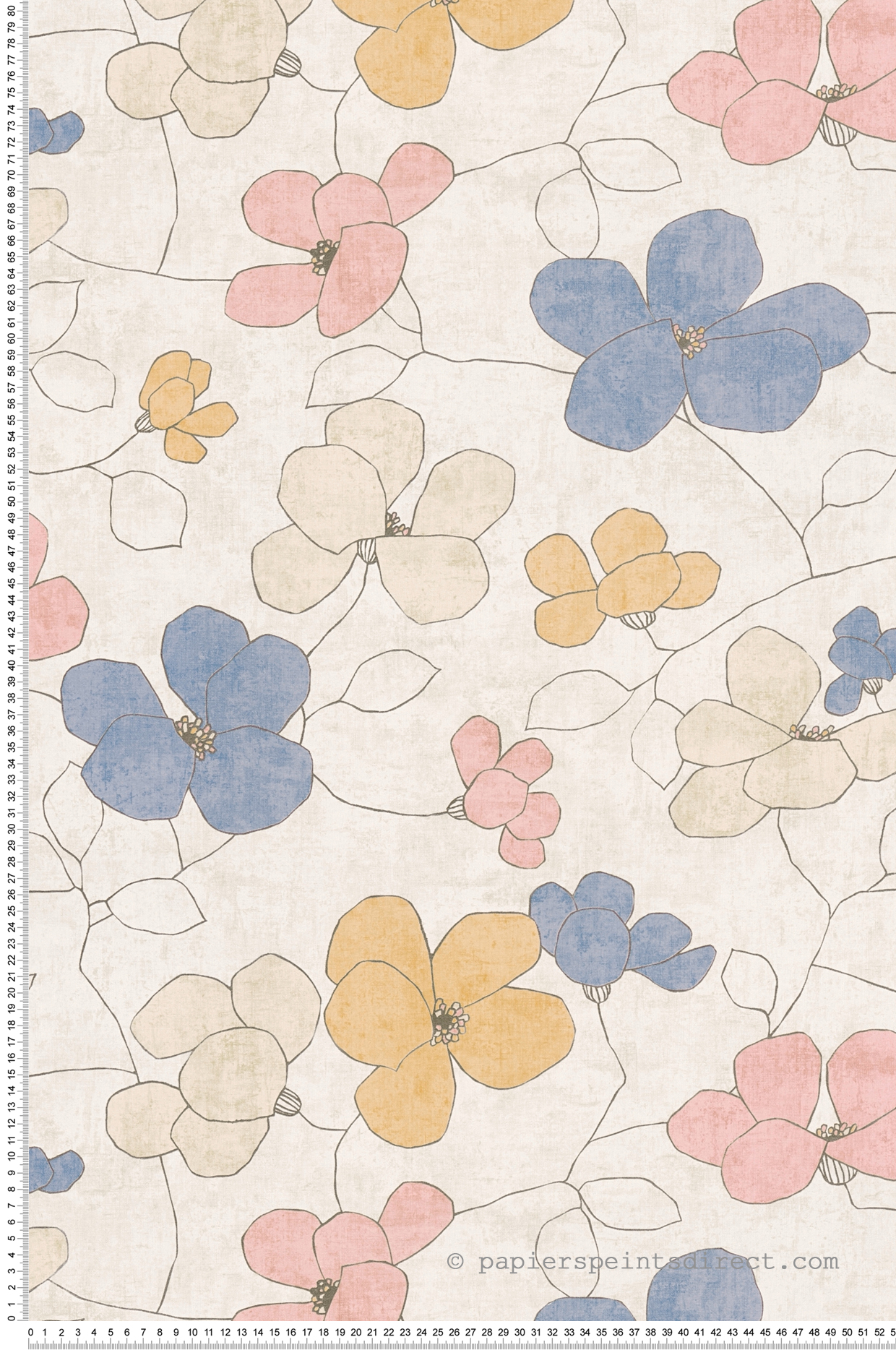 Papier peint Scandinave Fleurs Anémones multicolore - Nordic Feeling d'A.S. Création