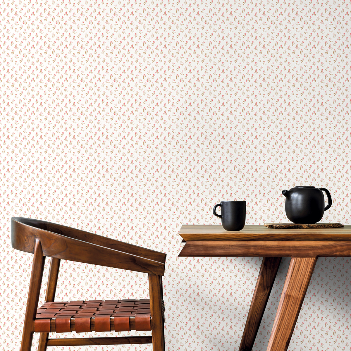 Papier peint Fleur Bourgeon beige rouge - Mini Prints de Lutèce | Réf. LTC-G56709