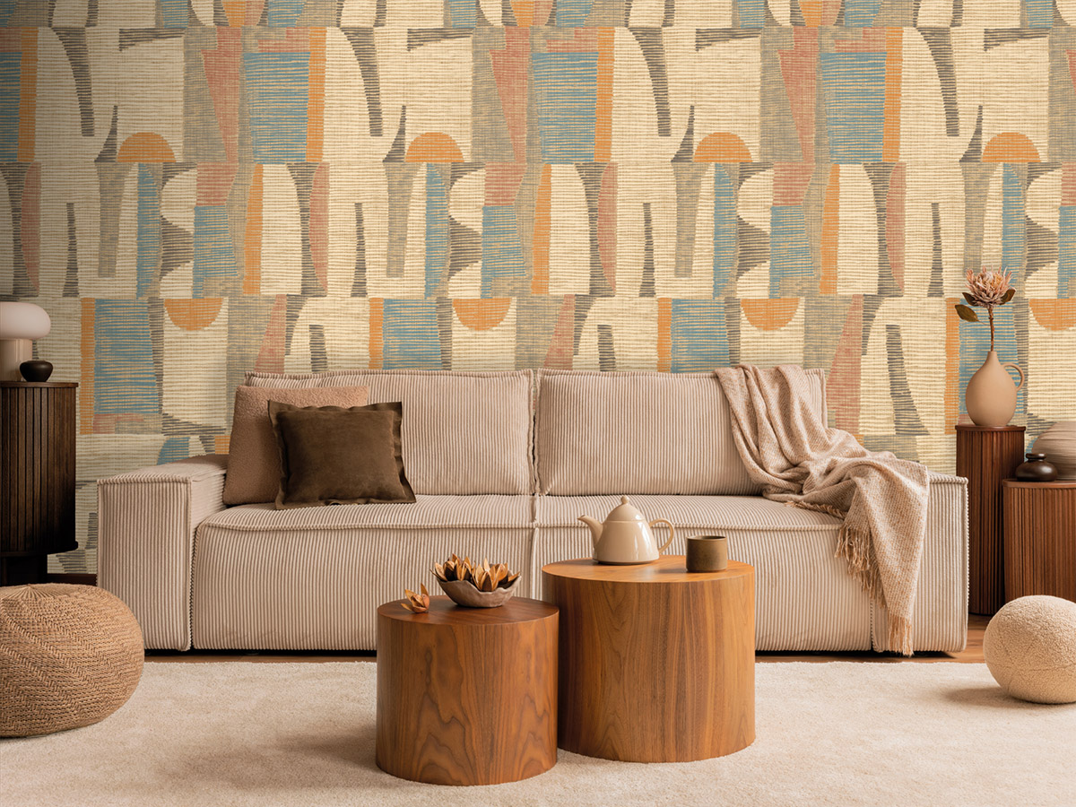 Papier peint Abstrait Géométrique beige - Atacama de Montecolino | Réf. MC-IMD28100