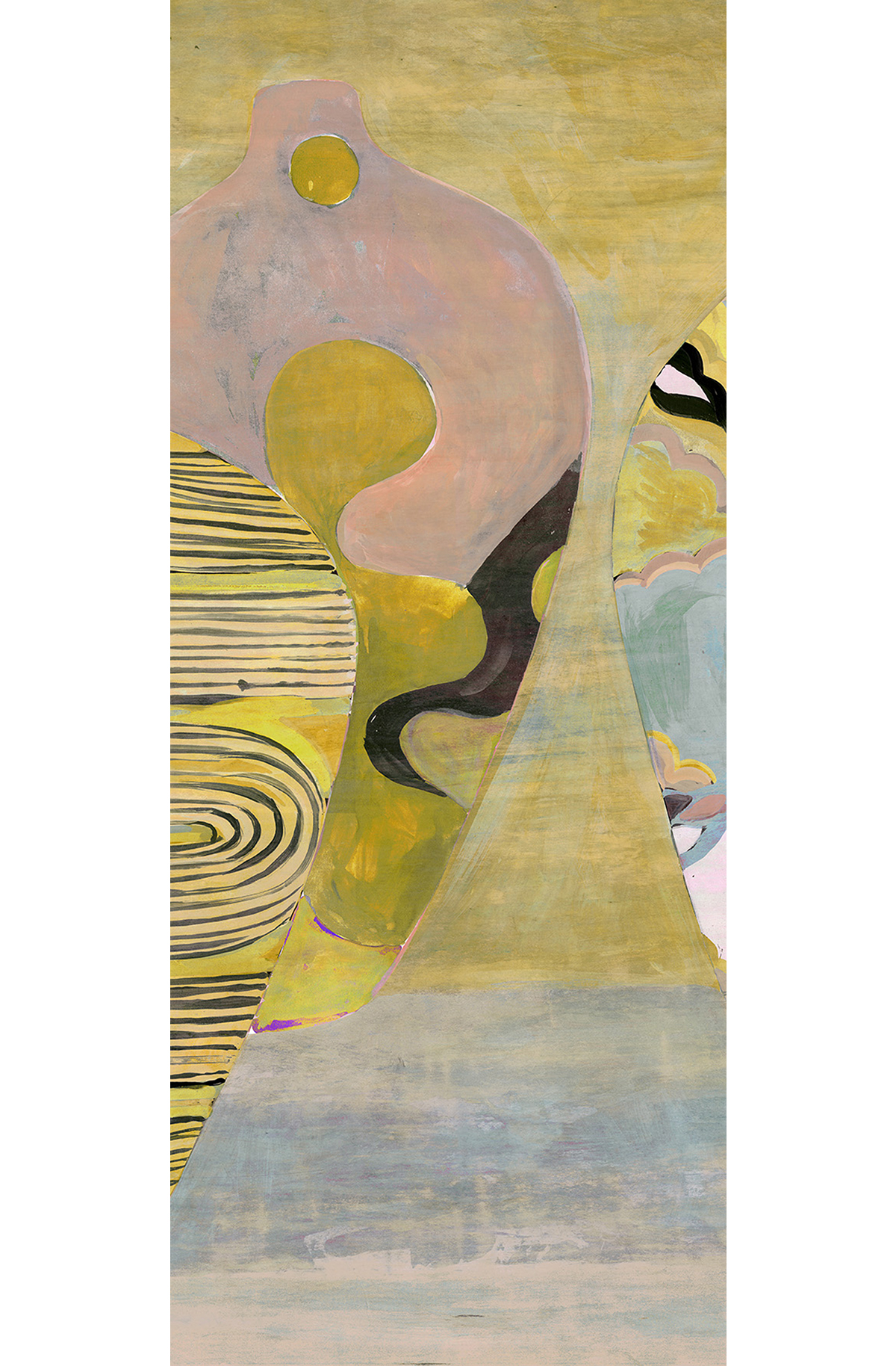 Papier peint panoramique Vase Hiva jaune - B H260 - Terra de Masureel | Réf. MAS-DG4HIV1012-260