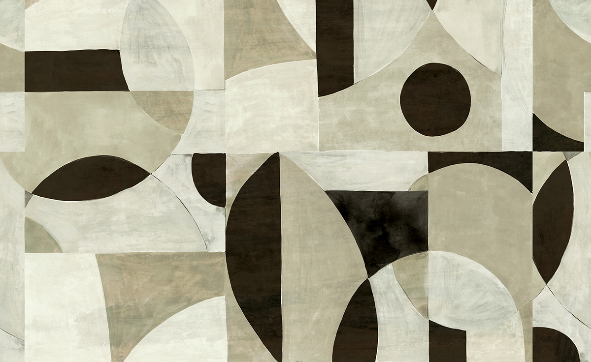 Papier peint panoramique Géométrique Patina mastic - A, B, C et D H260 - Wall Designs IV de Masureel | Réf. MAS-DG4ILA102X-260