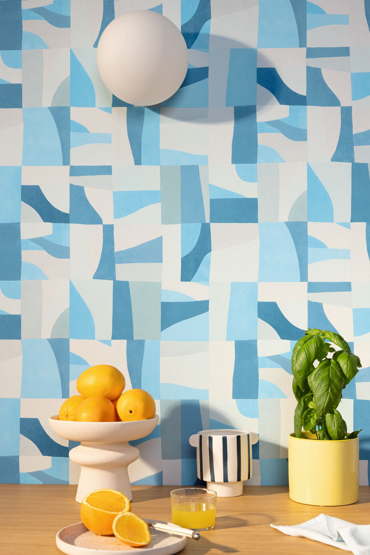 Papier peint Géométrique Aix bleu azur - Azur de Casélio AMB2 | Réf. AZU105466075