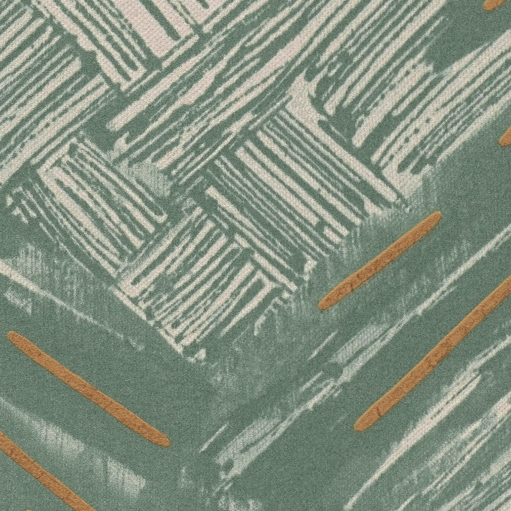 Papier peint Croquis Tissage Boho vert - Abaca de Lutèce | Réf. LTC-51232604