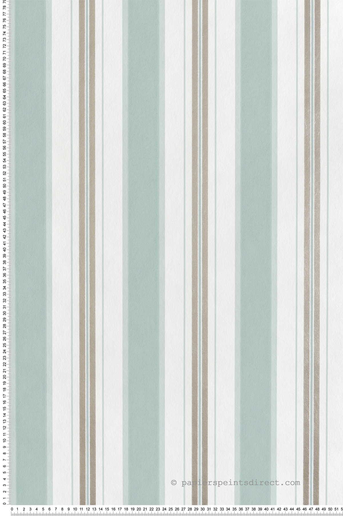 Papier peint Rayure Vintage Peruzzi bleu d'eau doré - Alberti d'Osborne & Little | Réf. OSB-W7982-05