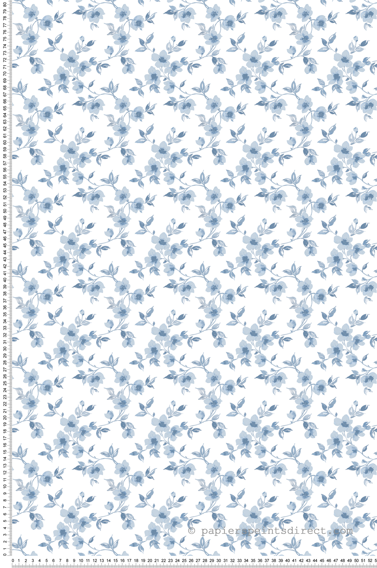 Papier peint Fleurs Eglantier bleu - Jardin Secret de Lutèce | Réf. LTC-G78481