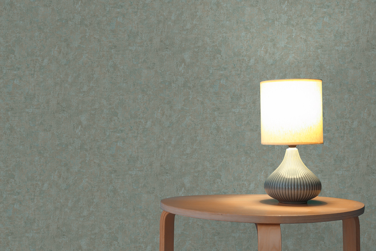 Papier peint Uni Sumatra kaki bleu - Natural Living d'A.S. Création AMB3 | Réf. AS-386391