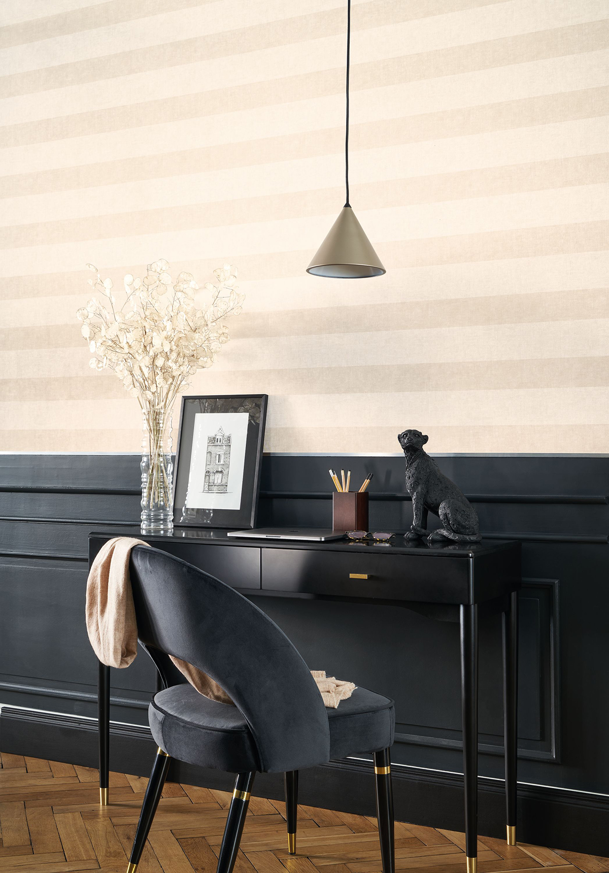 Papier peint Rayure Valse beige - Vienne de Casadéco | AMB Réf. VIEN87361215