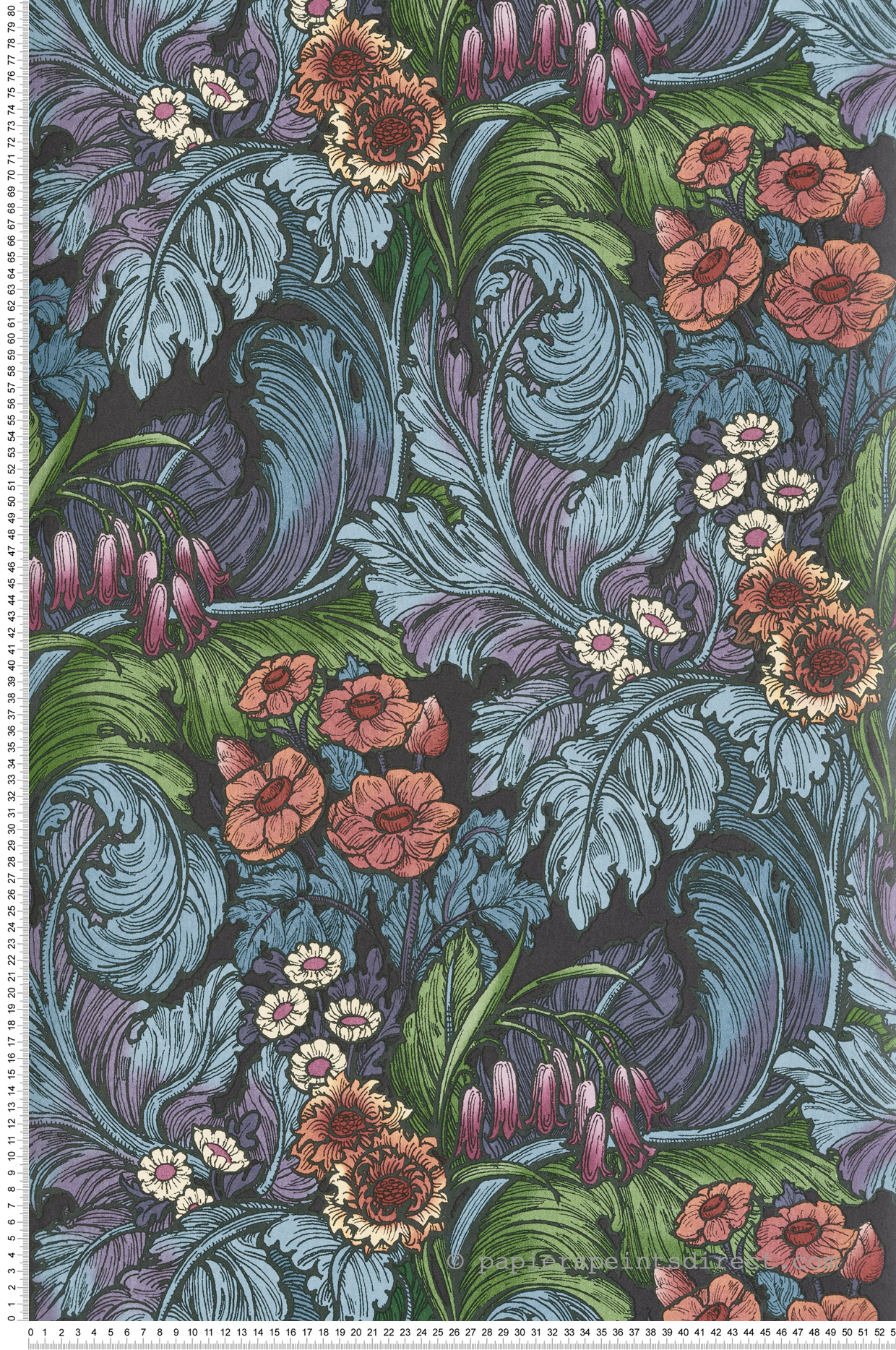 Papier peint Feuillage Luxuriant Fleur multicolore - The Wall Llewelyn-Bowen de Lutèce | Réf. LTC-LB25134