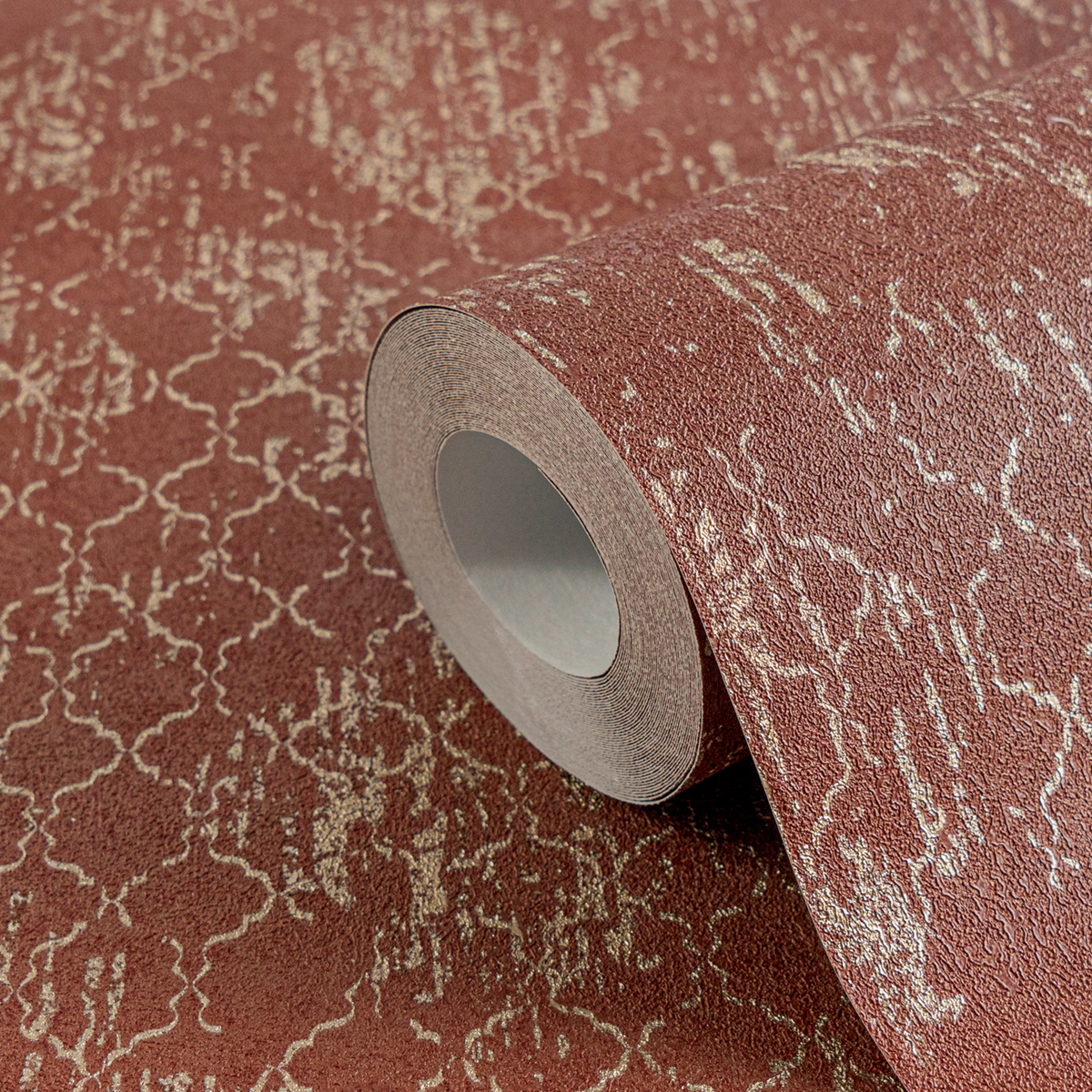 Papier peint Baroque Chic Versailles brique doré - Metropolitan Stories 4 Hot Spots d'A.S. Création AMB5| Réf. AS-786723