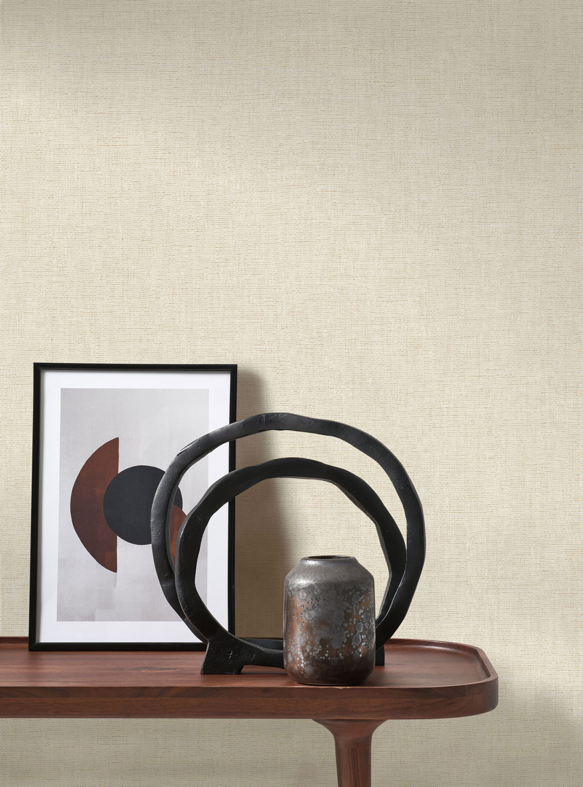 Papier peint Uni Lin Caractère Métallisé grège  - Seaside de Casadéco | Réf. SEAS201171215