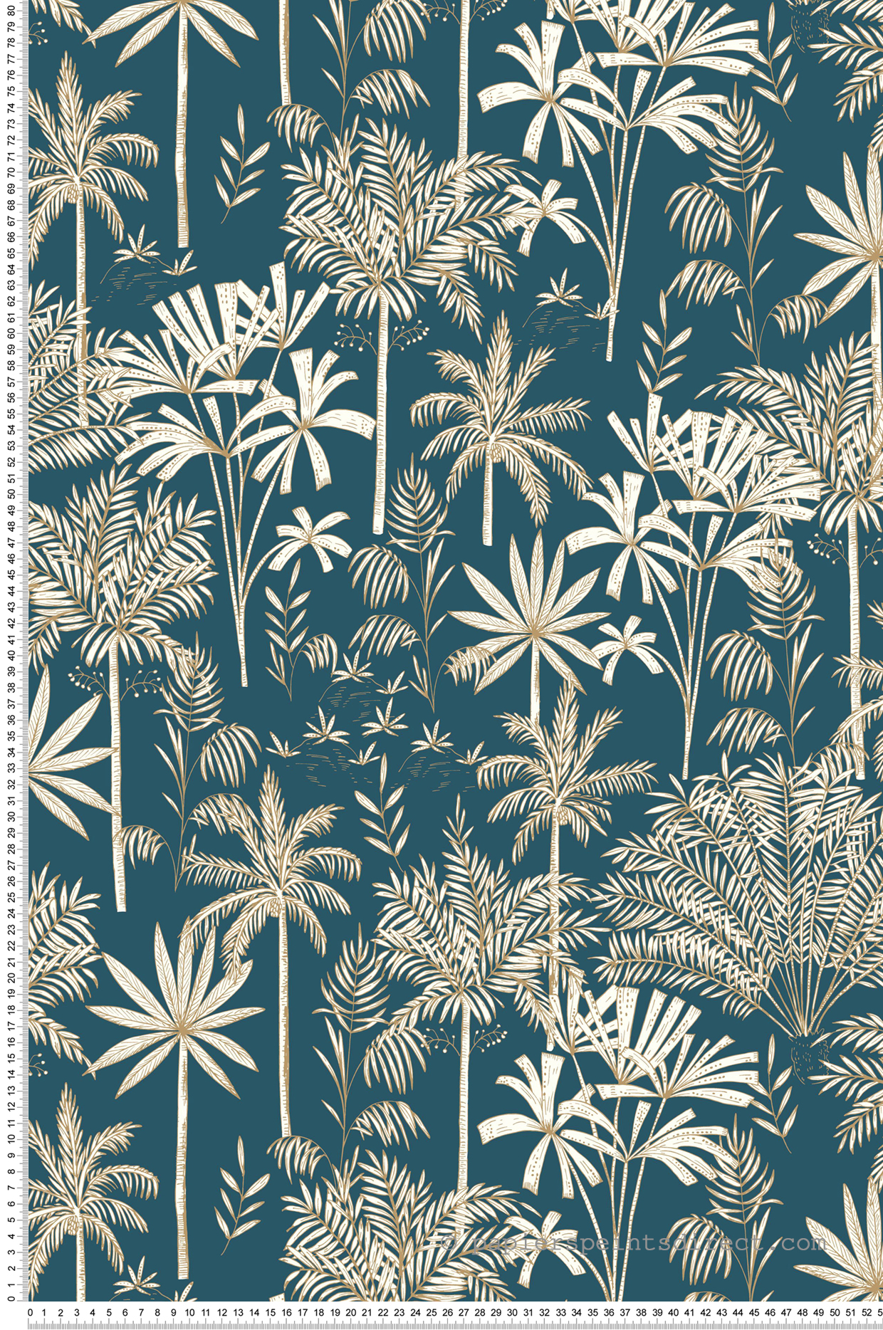 Papier peint Jungle Jardin Majorelle bleu doré - Nos Gravures de Casélio | Réf. NGR103036221