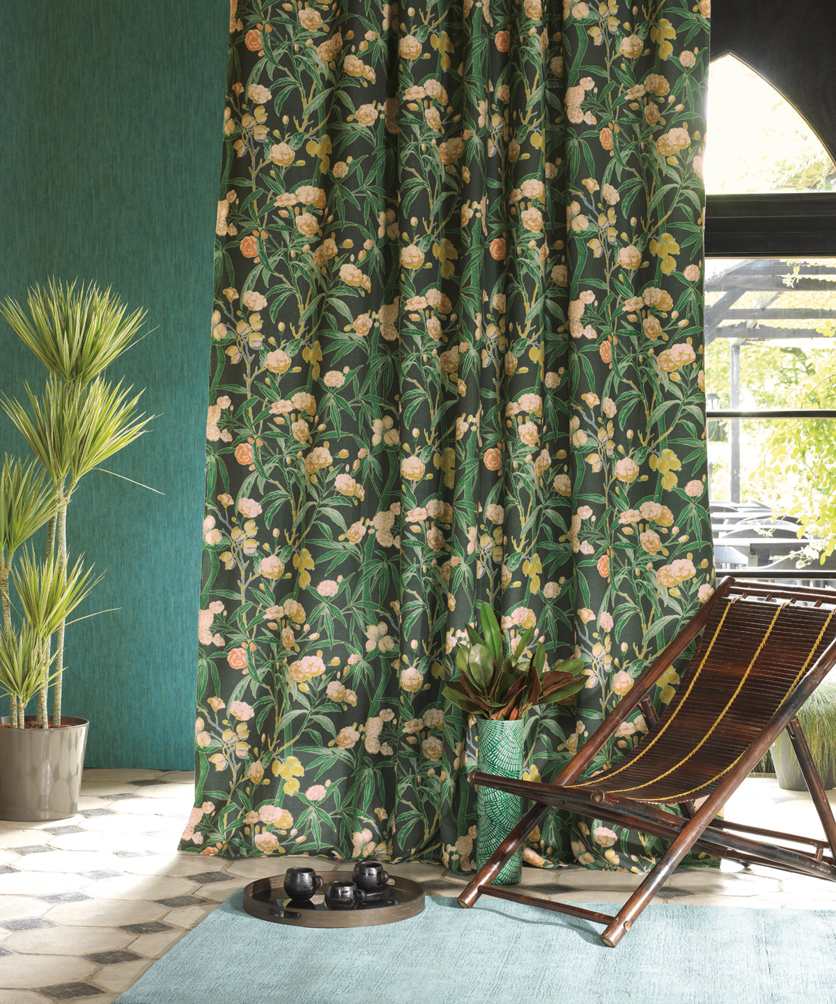 Papier peint faux uni Madera Vert Emeraude - Cuba de Casadéco | Réf. CBBA84367436