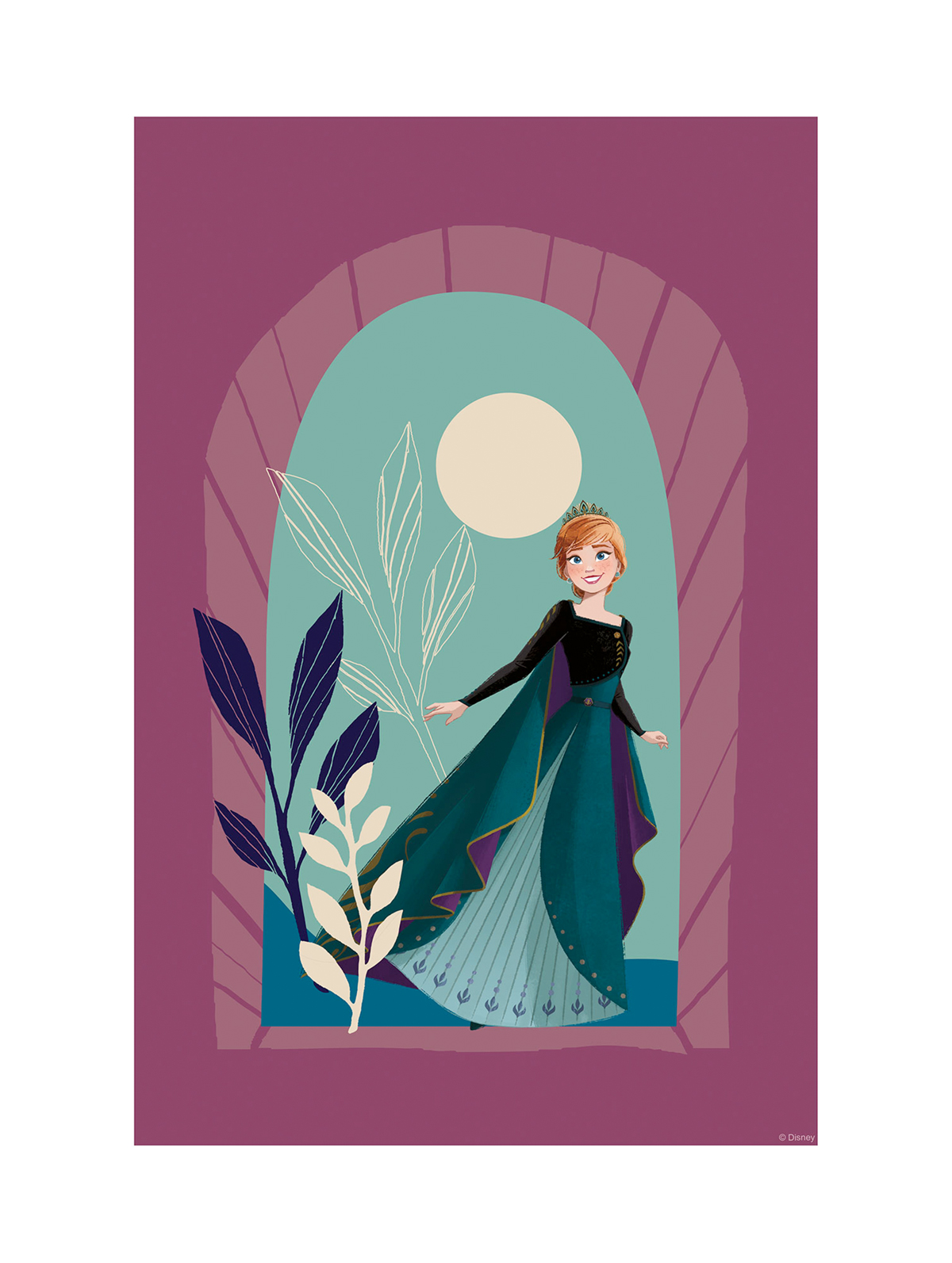 Affiche enfant Anna Reine des Neiges Disney - Affiche décorative Komar Into Wonderland