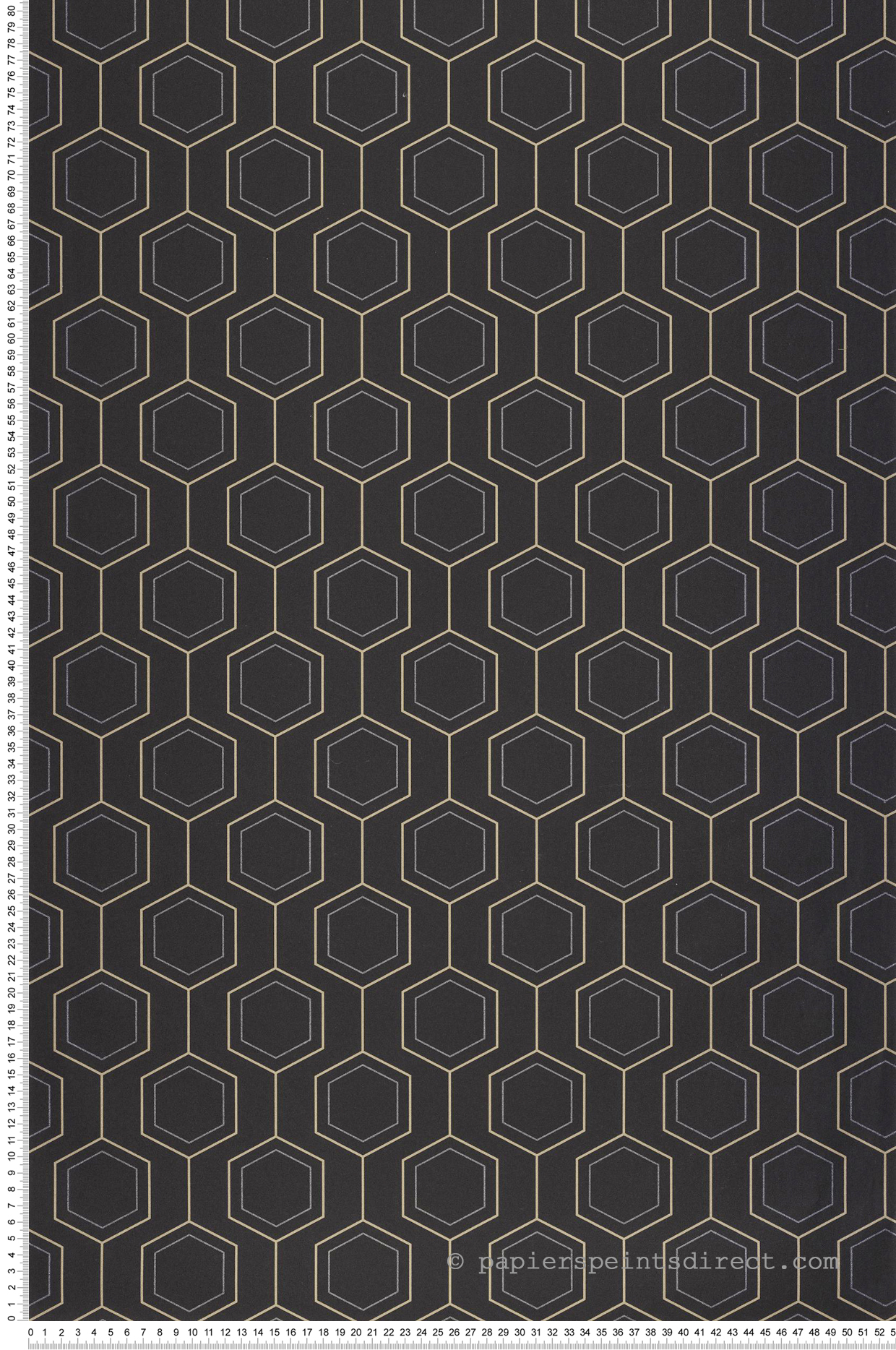 Papier peint Hexagones Élégants Hexaline noir doré - Moonlight 3 de Casélio | Réf. MNL3107139921