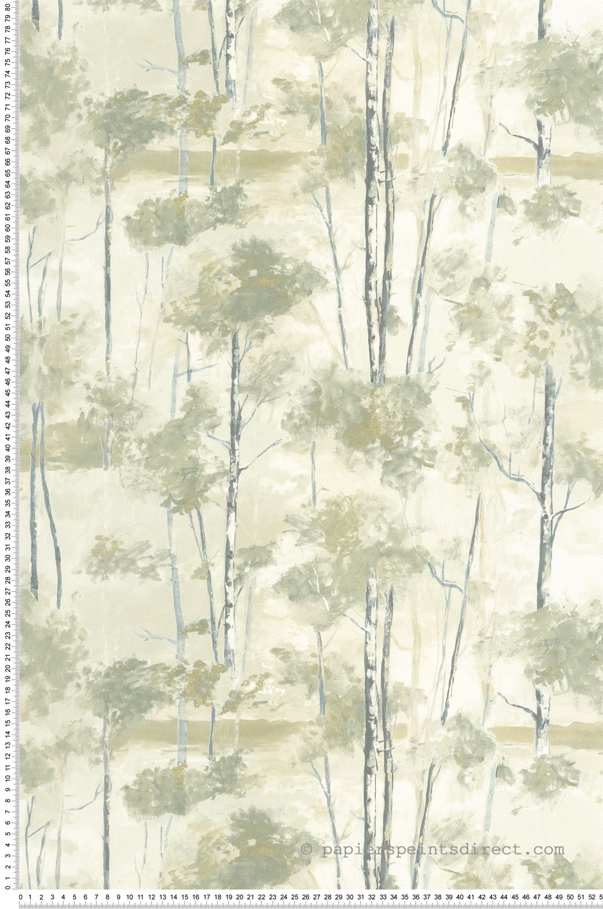 Papier peint Forêt Skandinavia vert lichen doré - Riverside 4 de Casadéco | Réf. RIVI89547418