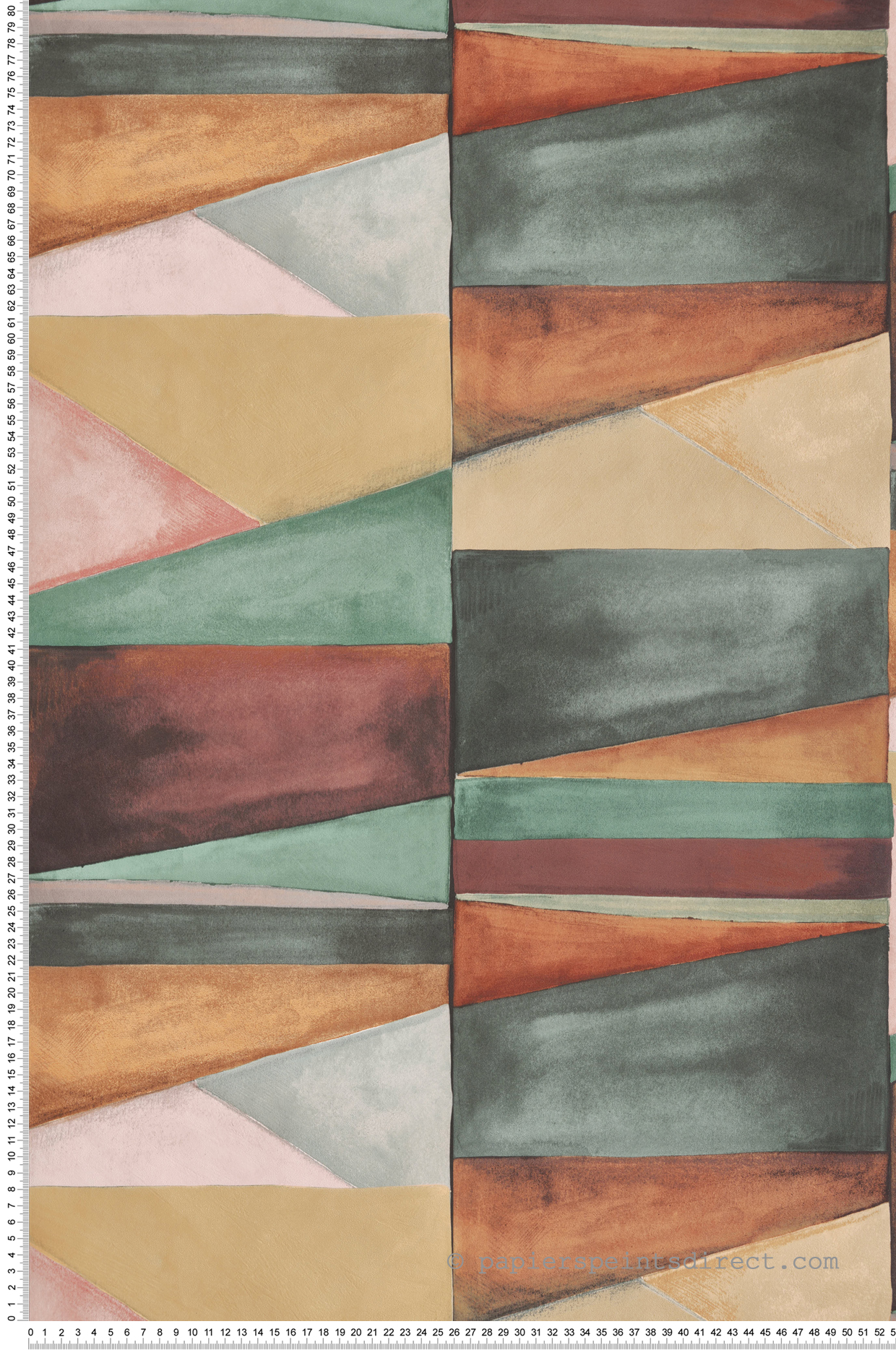 Papier peint Géométrique Ethnique vert rose marron - Boca Chica de Montecolino | Réf. MC-SO27035