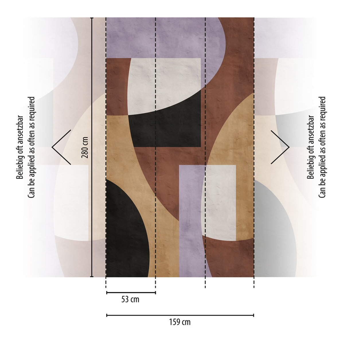 Papier peint panoramique Forme Arrondi violet - The Wall 3 d'A.S. Création AMB3 | Réf. AS-398591