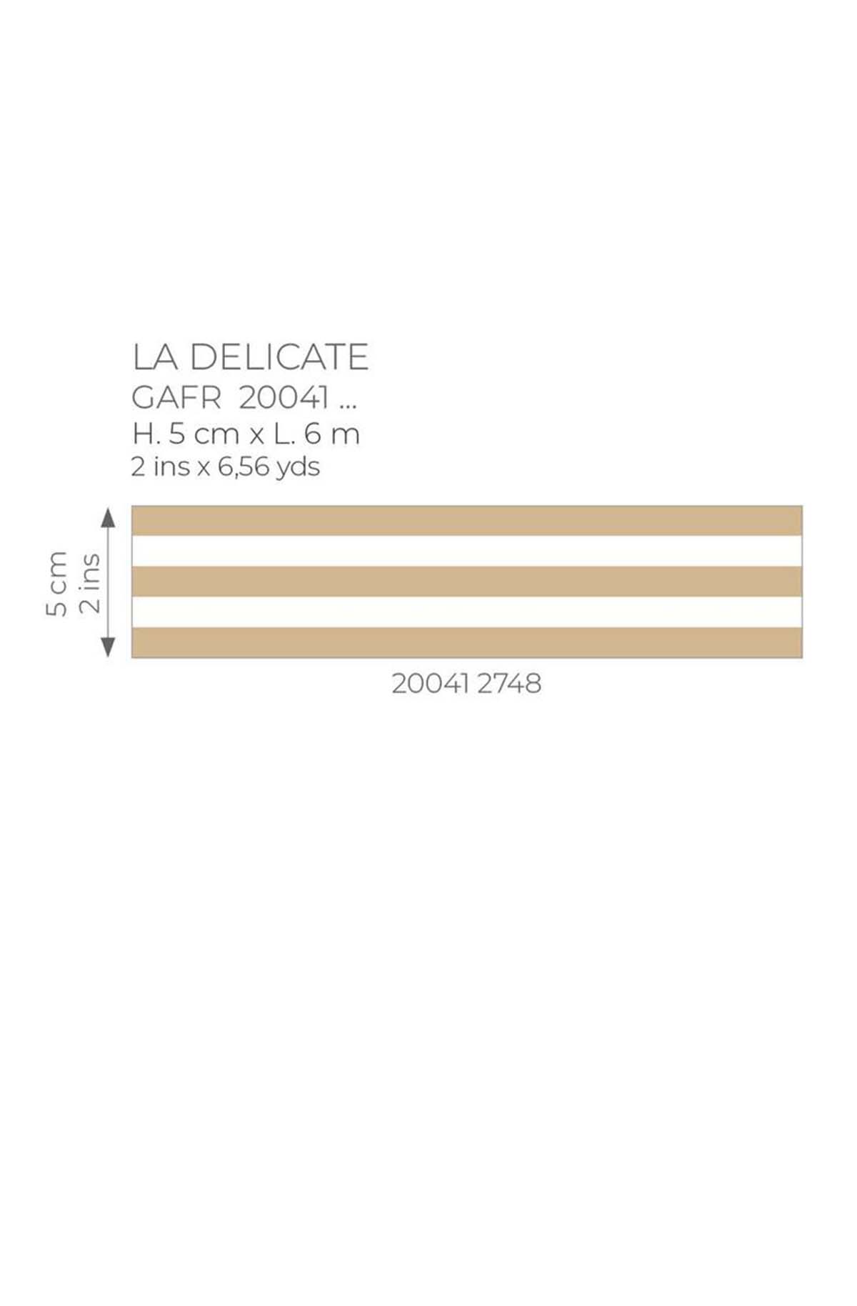 Galon Rayure Fine Délicate caramel blanc - Galons et Frises de Casadéco AMB5| Réf. GAFR200412748