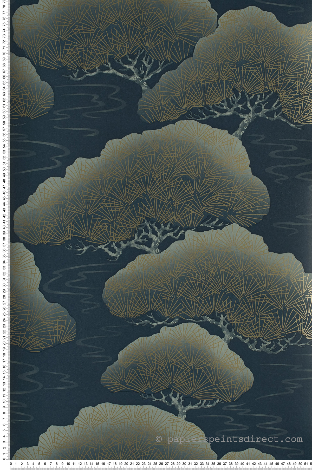 Papier peint collection Oriental Papers de The Little Greene, référence : 0275PIBLUEP