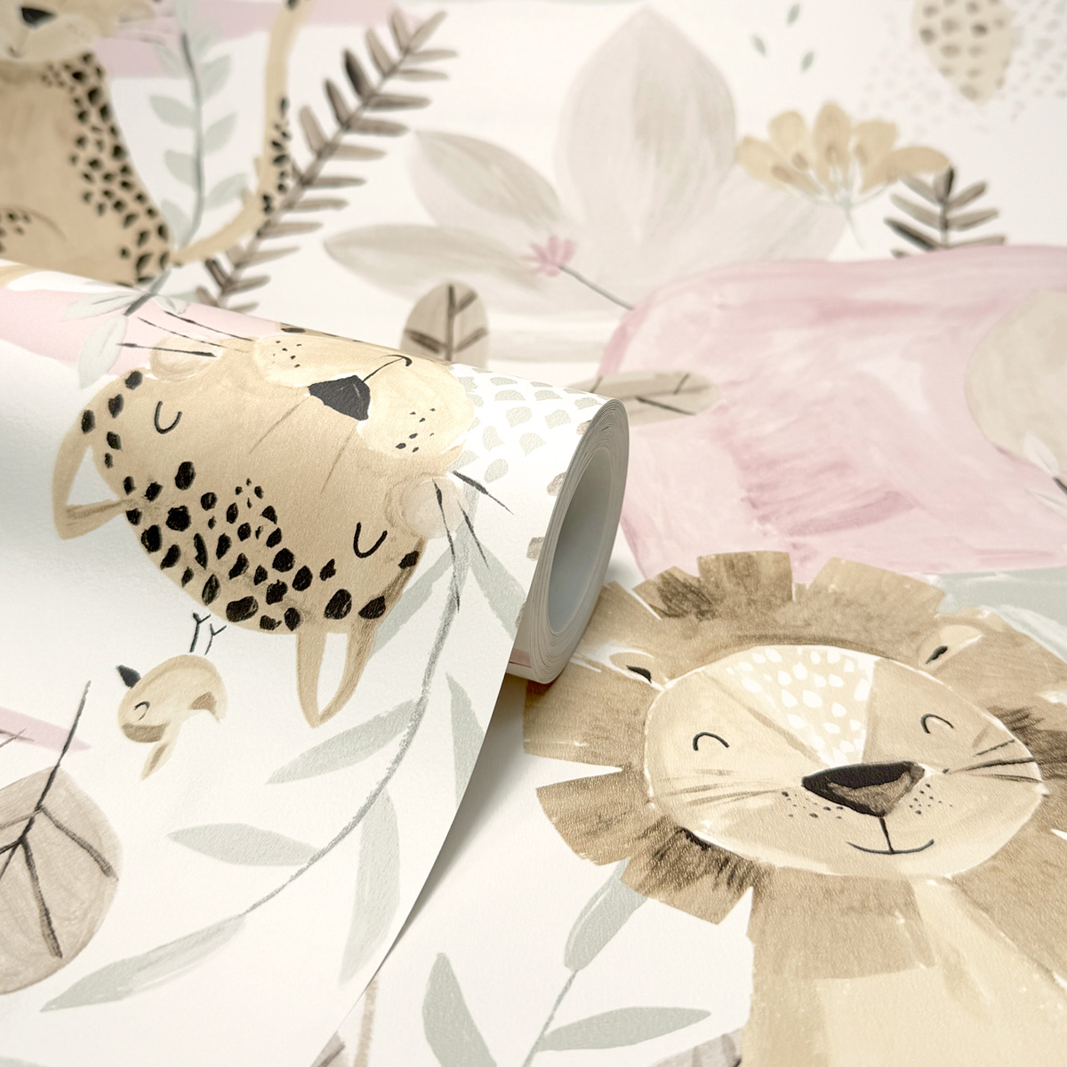 Papier peint Jungle Animaux Enfant beige - Imagine de Lutèce ROLL | Réf. LTC-DL27557